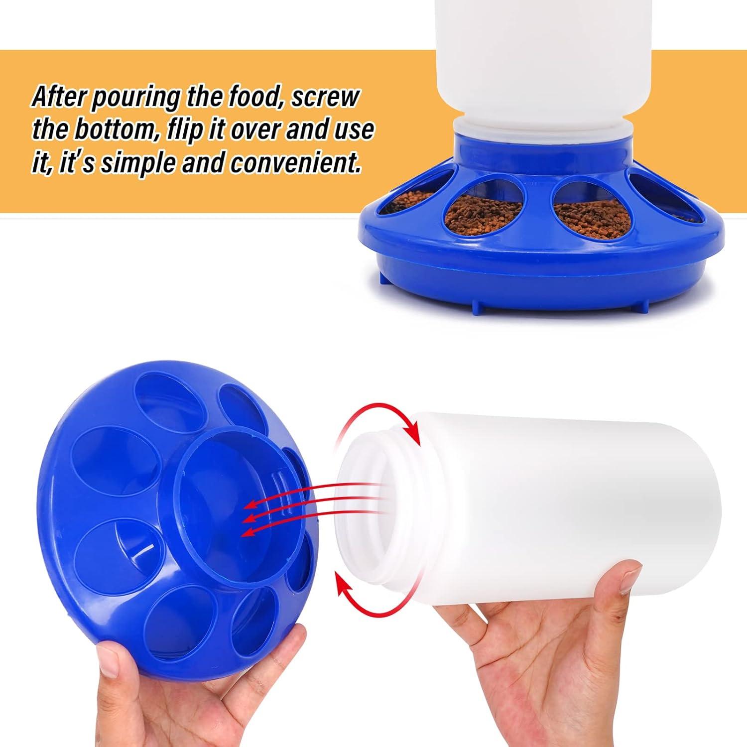 Kit de Alimentador y Bebedero Automático Oujimai para Pollos 1L