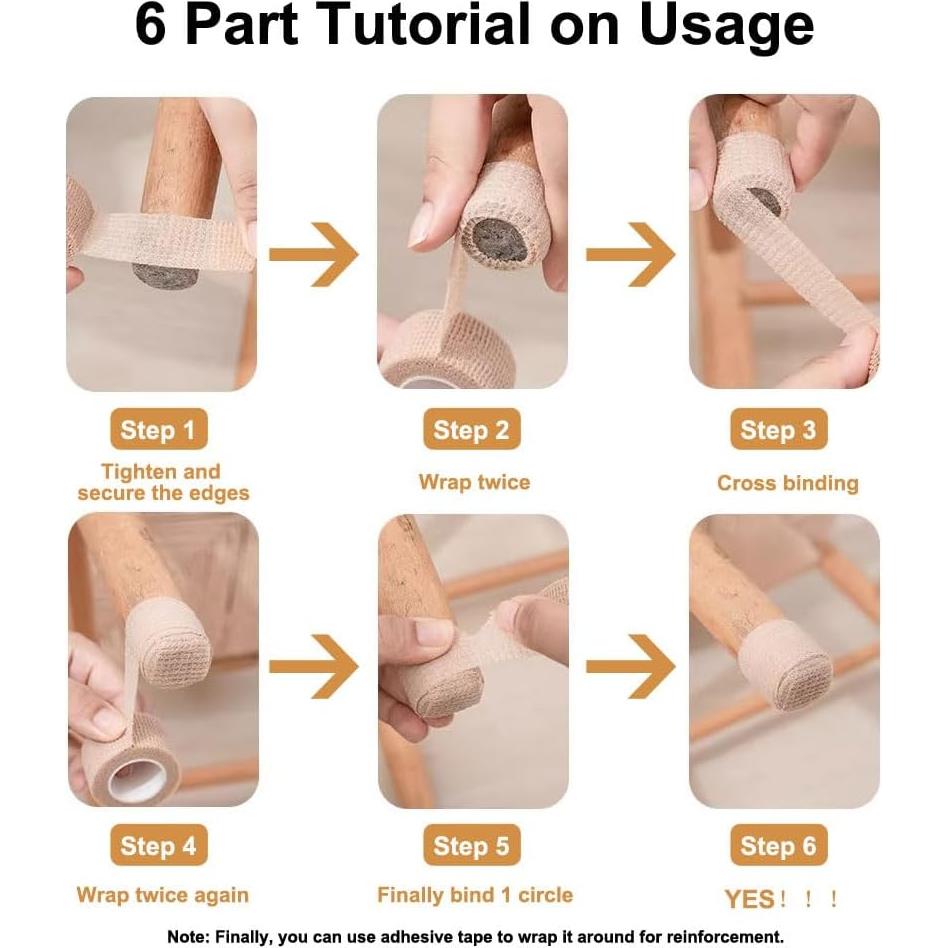 Paquete de 15 cintas protectoras para patas de sillas FENGZHISHUN 2.5 cm x 4 m