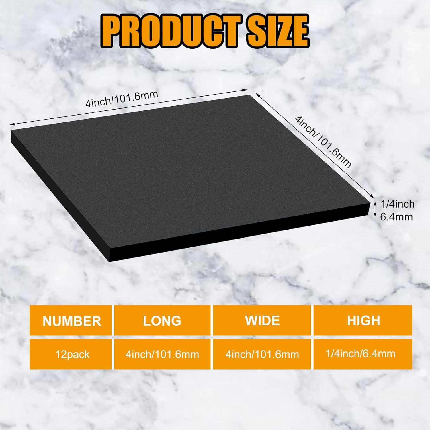 Almohadillas de Espuma EVA Autoadhesivas Pangda - 12 Pcs 10.16x10.16cm