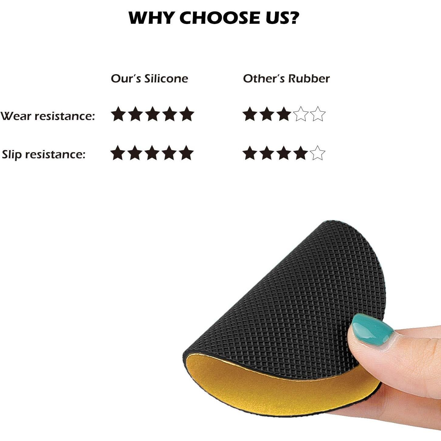 Protectores de Suela Antideslizantes Makryn - 3 Pares Negro