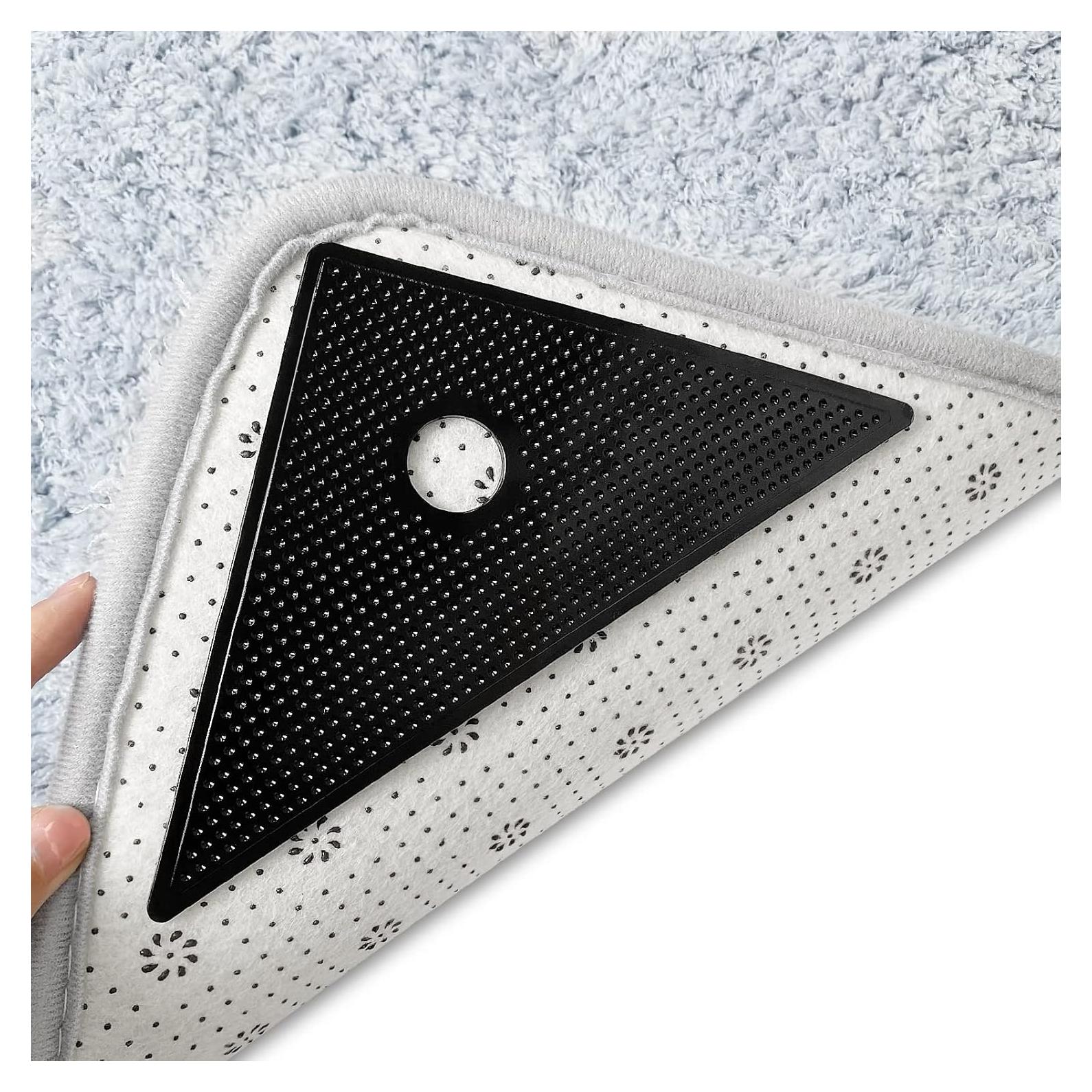 8 Piezas Detenedores de Alfombra ZC GEL Antideslizantes Negros