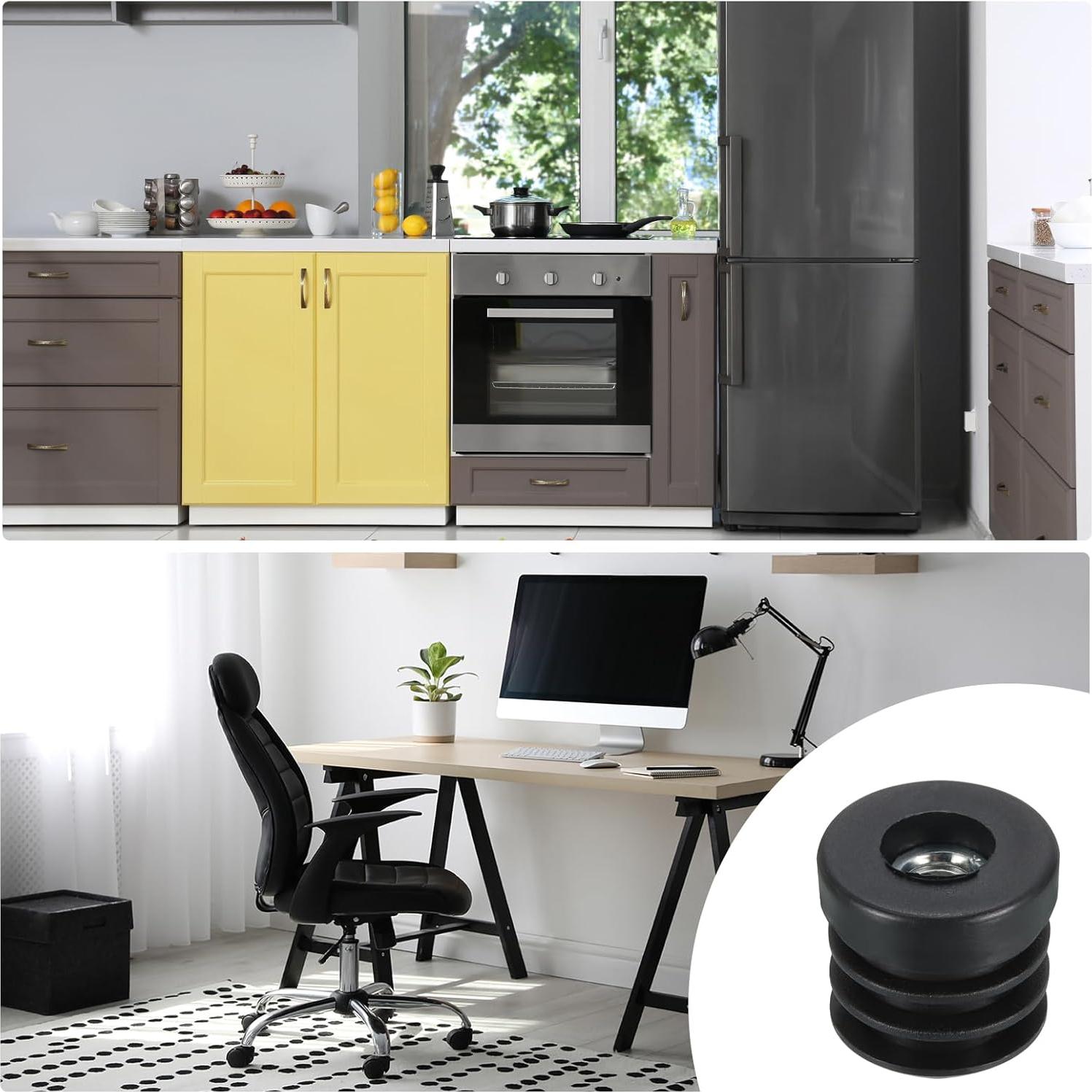 Tapones de Plástico Negro uxcell para Tubo Redondo 25mm M8 - 6 Pcs