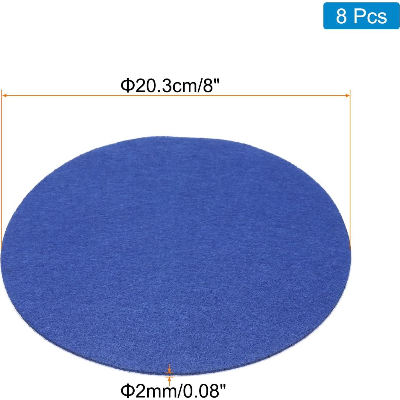Hojas de Fieltro Antideslizantes 20.3 cm Azul uxcell - 8 Pcs