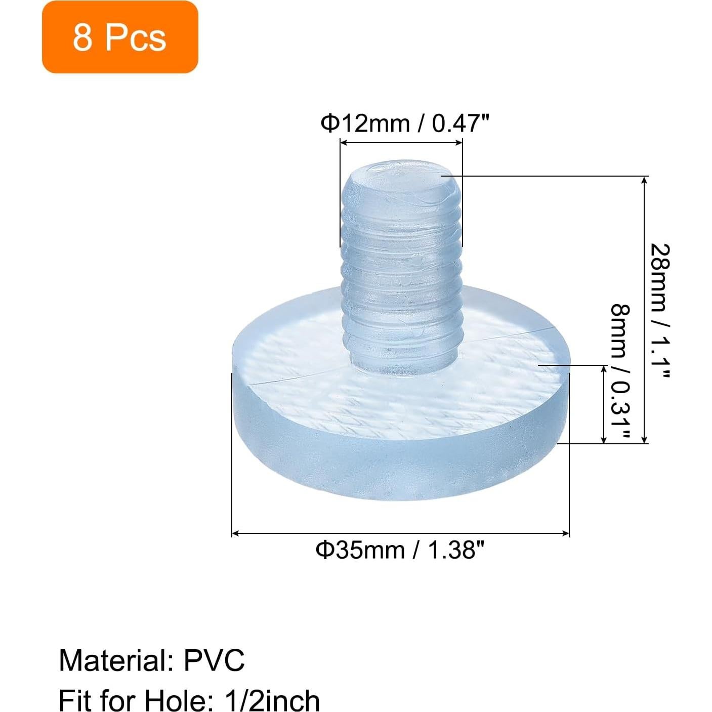 Topes de Vidrio para Mesa uxcell 8Pcs 12mm Anticolisión