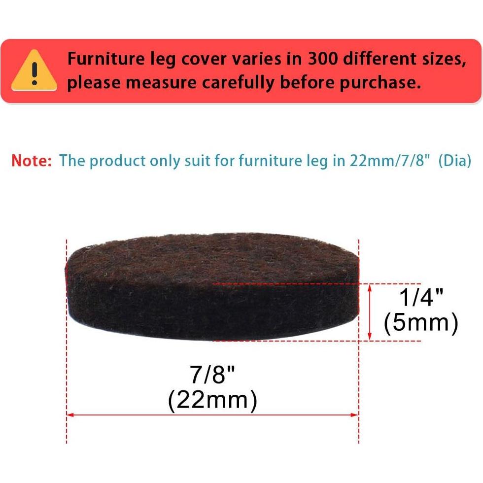 Almohadillas de Fieltro Autoadhesivas uxcell 50pcs 22x5mm