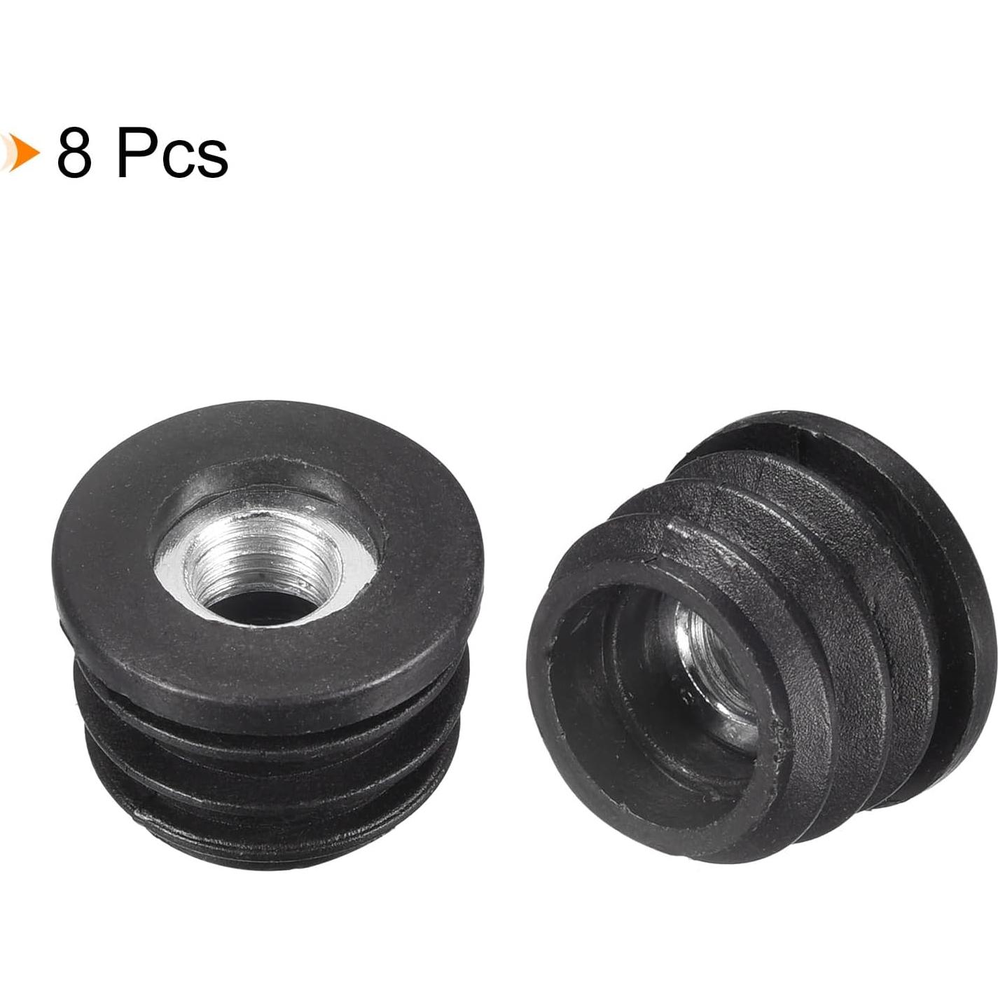 8 Piezas Inserciones de Tubo Rosado M8 uxcell para Muebles