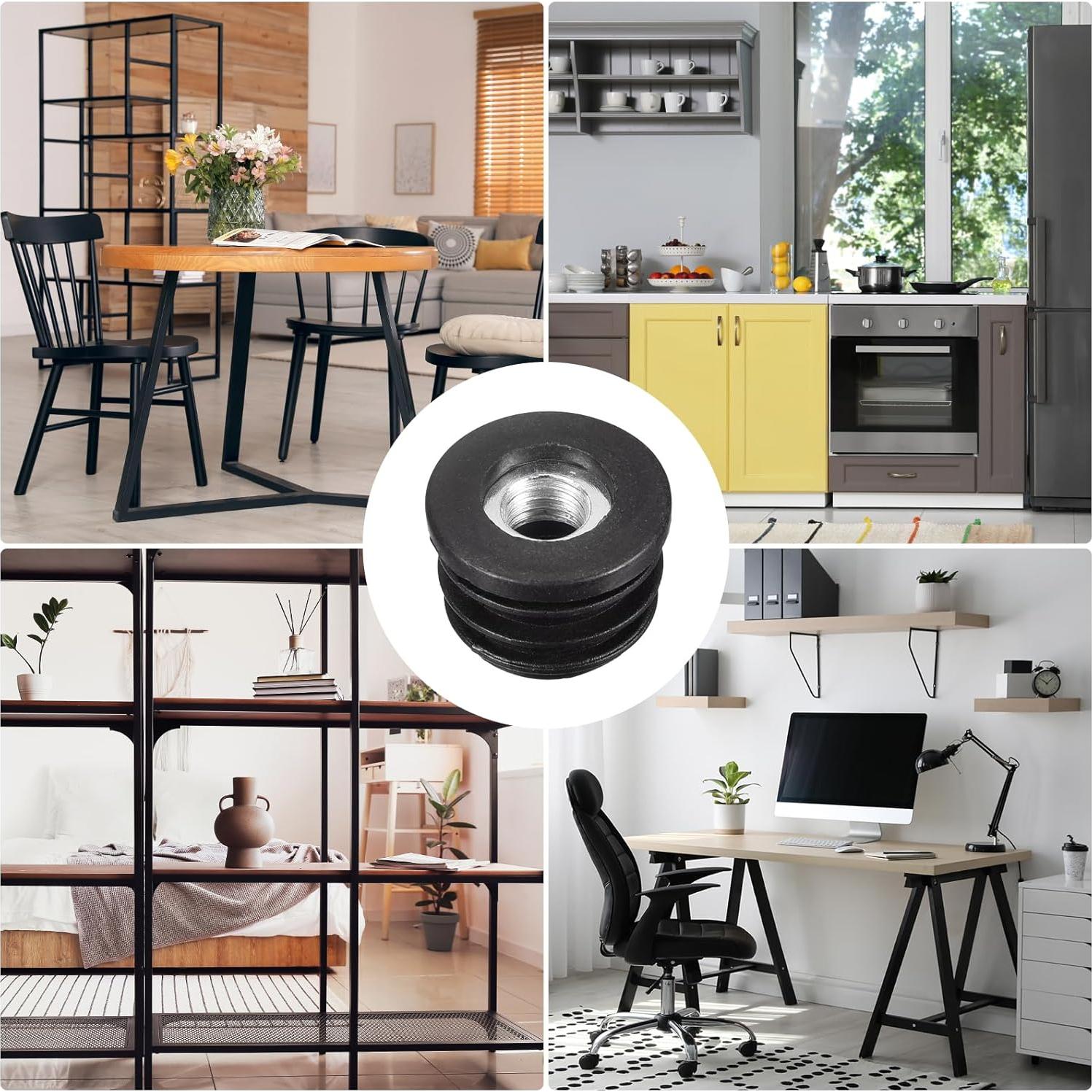 8 Piezas Inserciones de Tubo Rosado M8 uxcell para Muebles