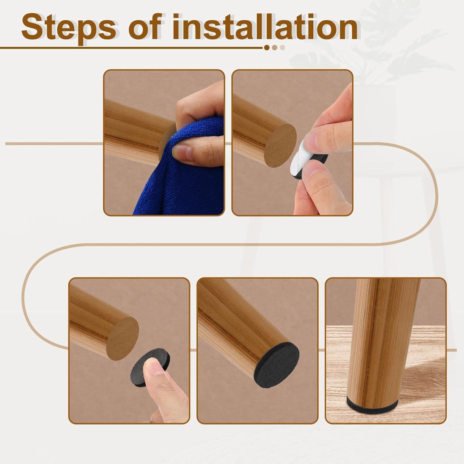 Almohadillas de Fieltro Redondas uxcell 1000Pcs 10mm x 3mm