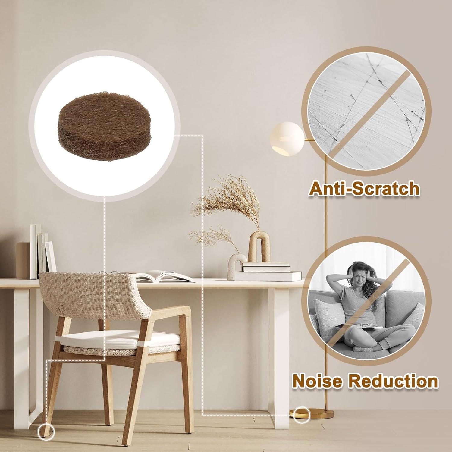 Almohadillas de Fieltro Redondas uxcell 1000Pcs 10mm x 3mm