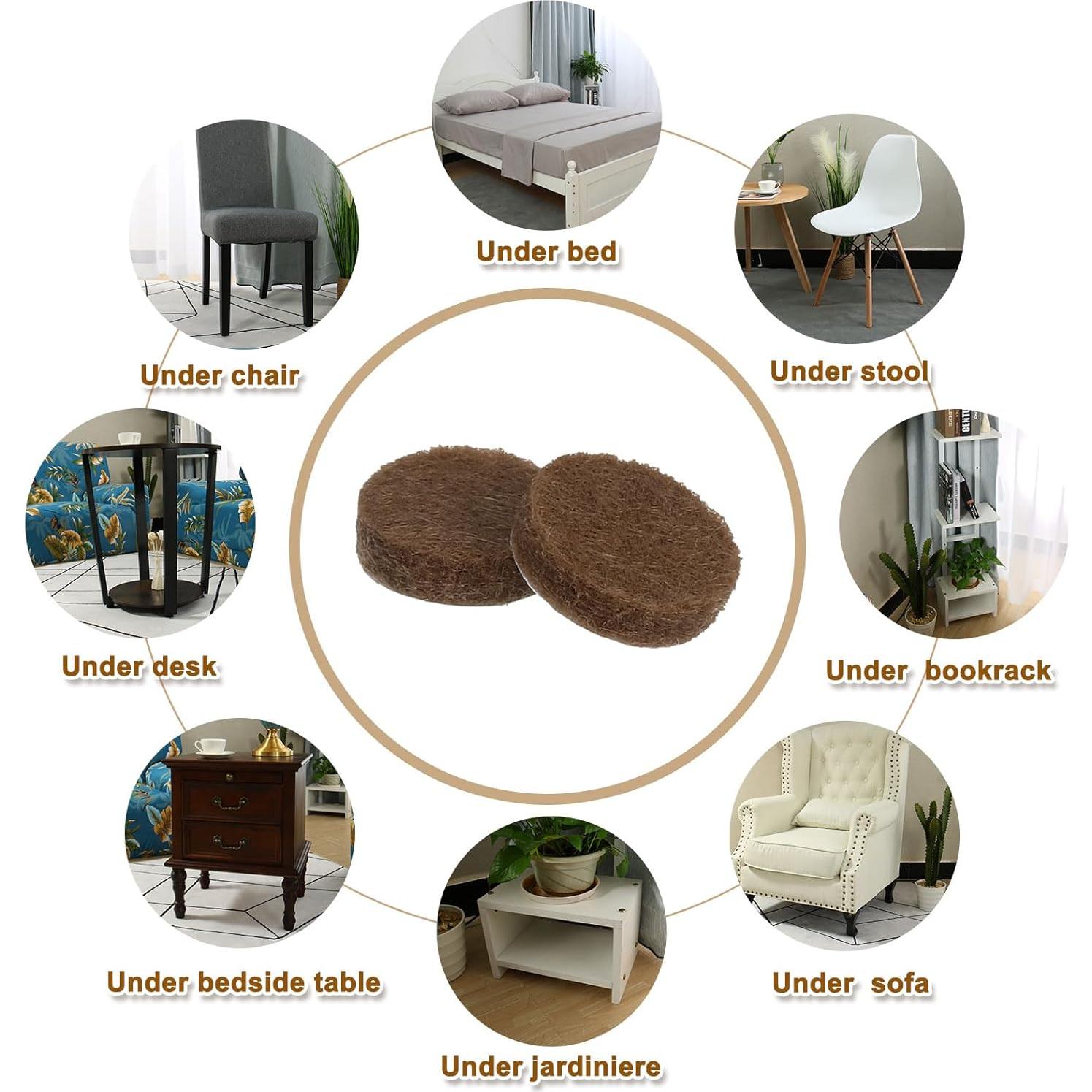 Almohadillas de Fieltro Redondas uxcell 1000Pcs 10mm x 3mm