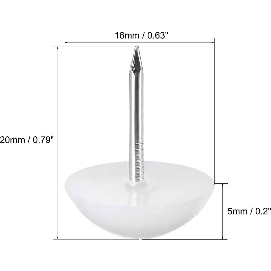 Clavos de Deslizamiento para Patas de Muebles uxcell 16mm 5pcs