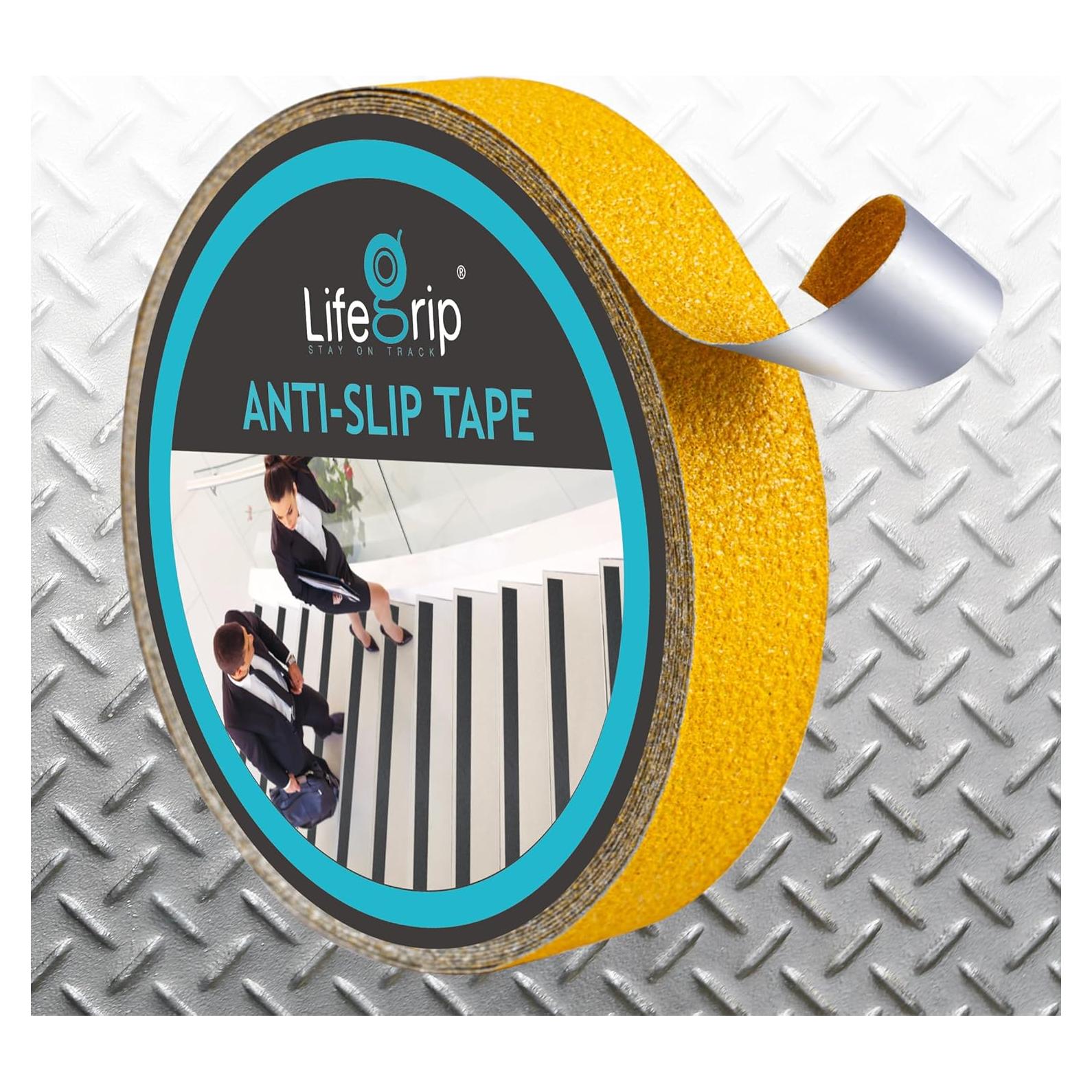 Cinta Antideslizante LifeGrip Amarilla 2.54 cm x 18.29 m