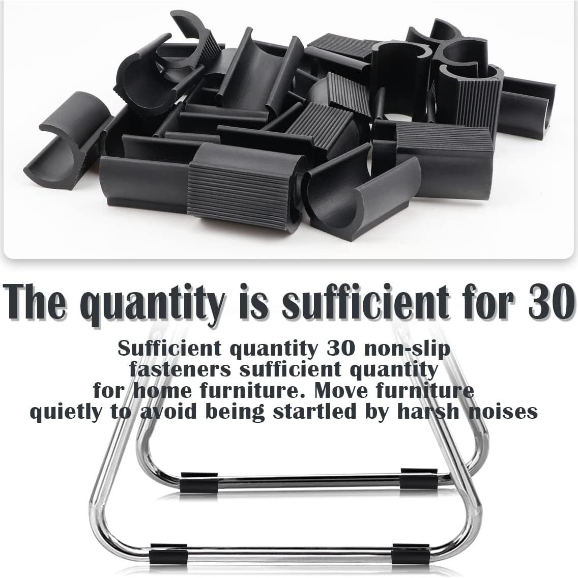 30 Tapas de Plástico Antideslizantes para Patas de Sillas 22mm