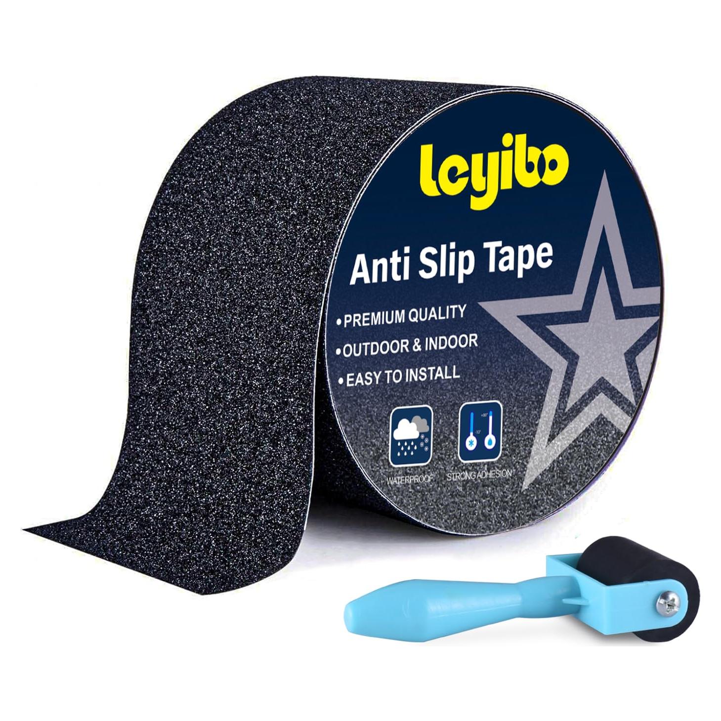 Cinta Antideslizante Leyibo 10 cm x 10.67 m con Rodillo - Negra