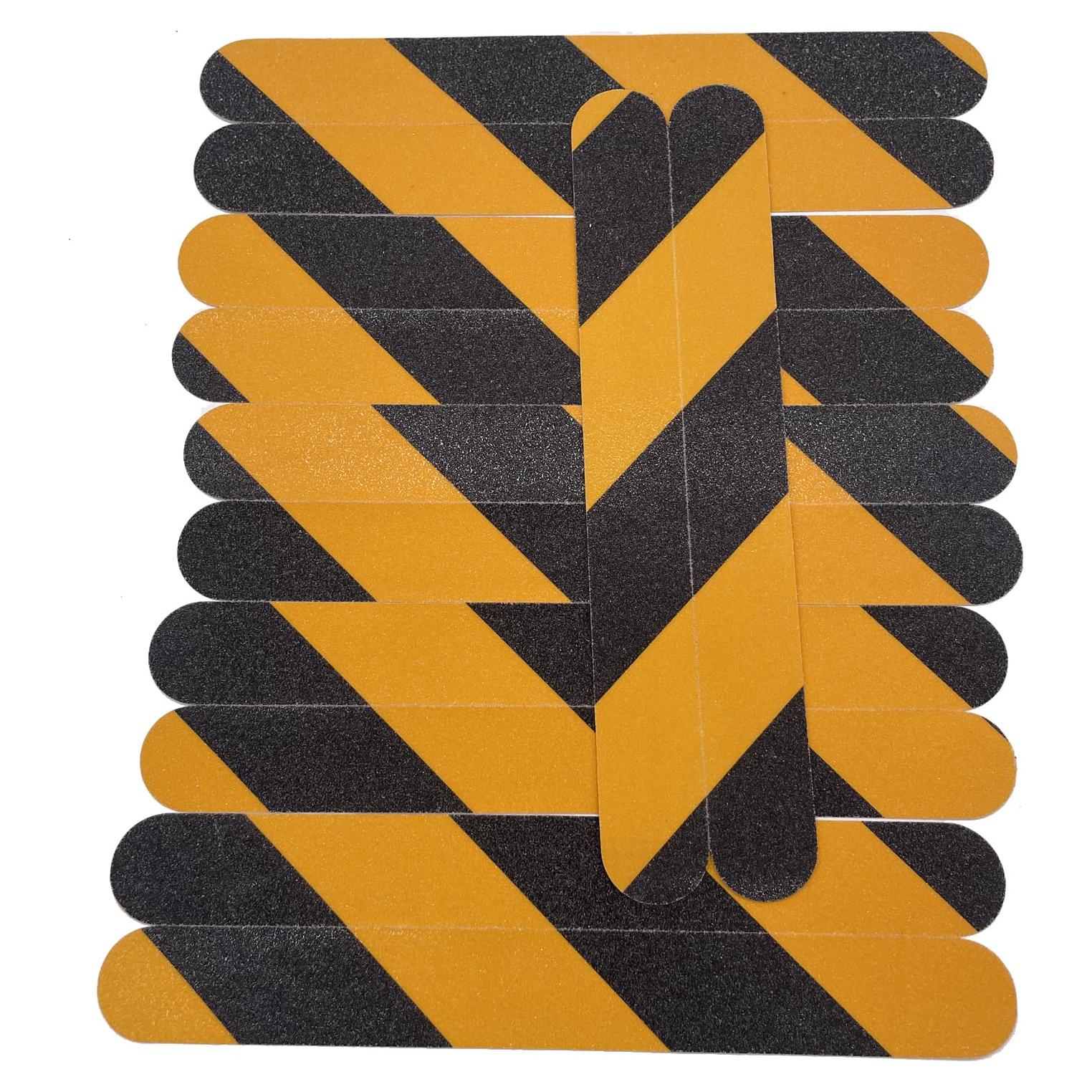 Cinta Antideslizante PVC Garerip 4cm x 33cm 12Pcs Negra Amarilla