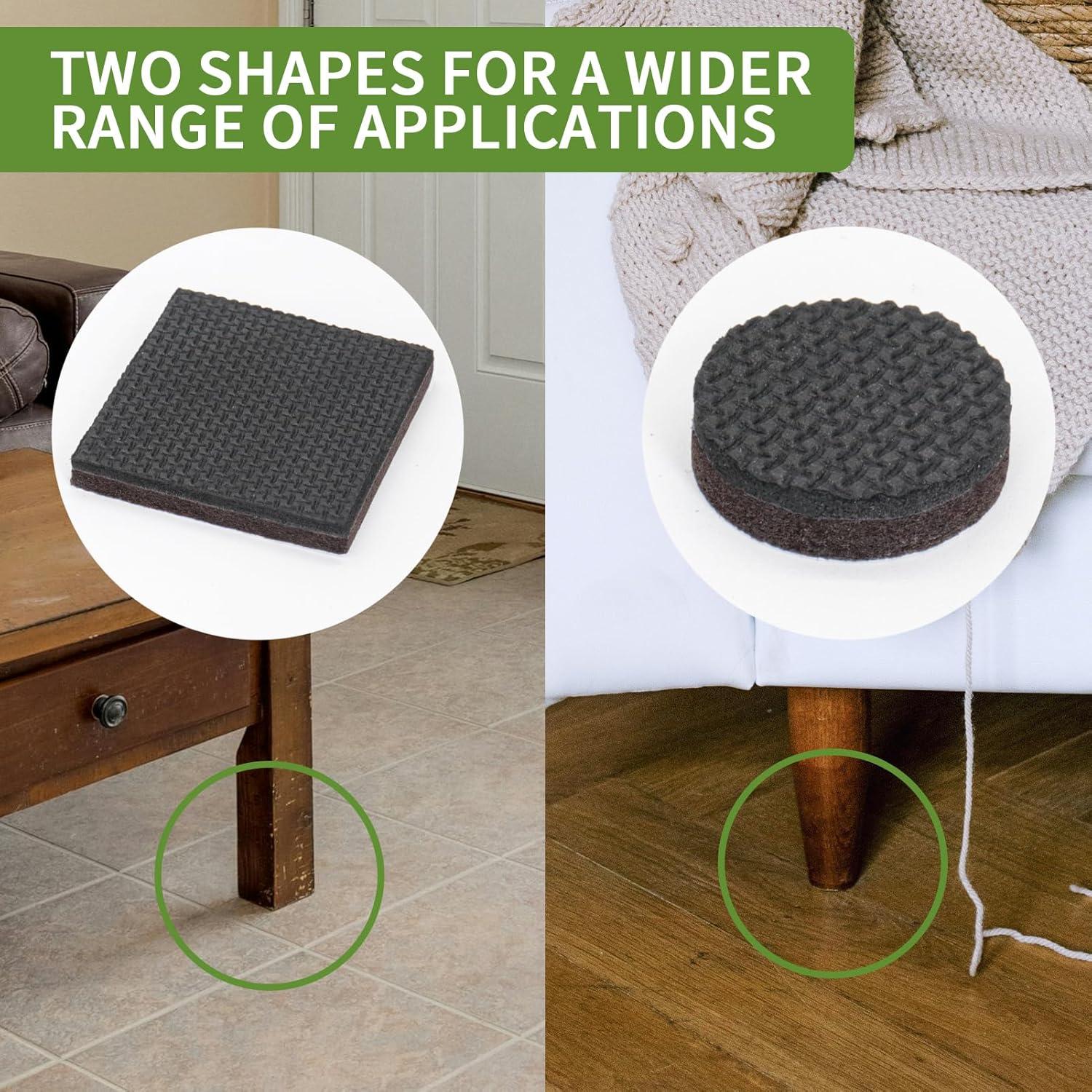 Almohadillas Antideslizantes Covercorner 48 PCS - 32 Redondas 2.54 cm + 16 Cuadradas 5.08 cm