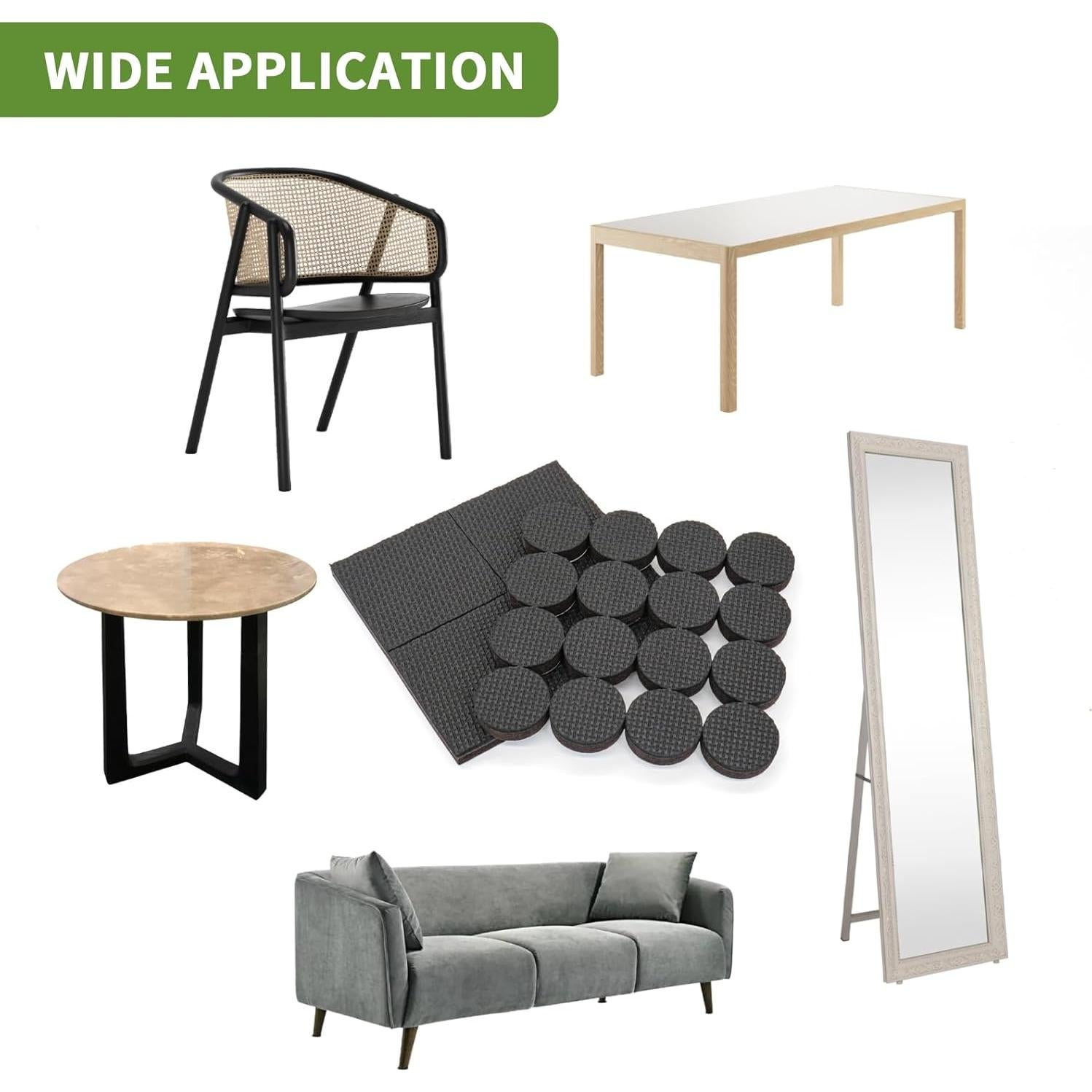 Almohadillas Antideslizantes Covercorner 48 PCS - 32 Redondas 2.54 cm + 16 Cuadradas 5.08 cm