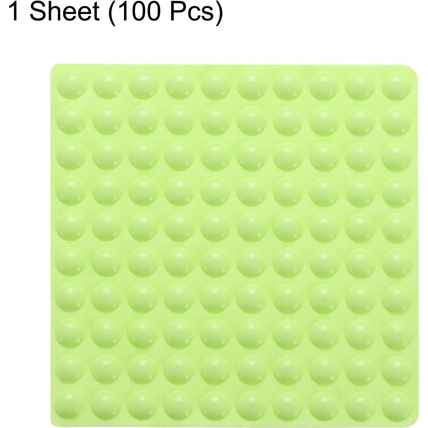 100 Topes de Puerta Adhesivos uxcell 8mm Diámetro Silicona Verde