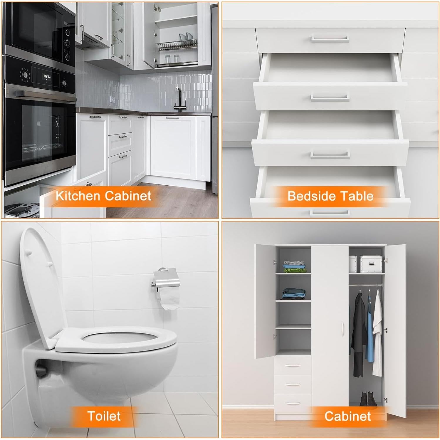 100 Topes de Puerta Adhesivos uxcell 8mm Diámetro Silicona Verde