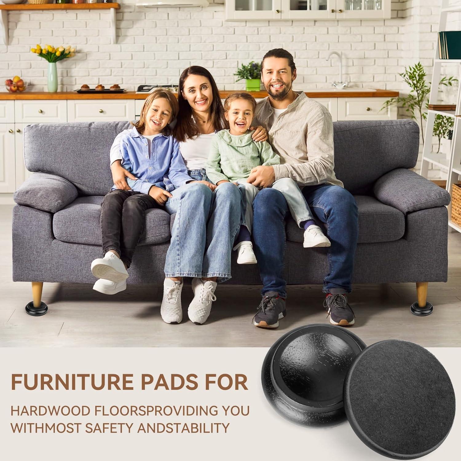 Almohadillas de Madera Sólida DIDA 4-Pack Antirayones 6.35 cm