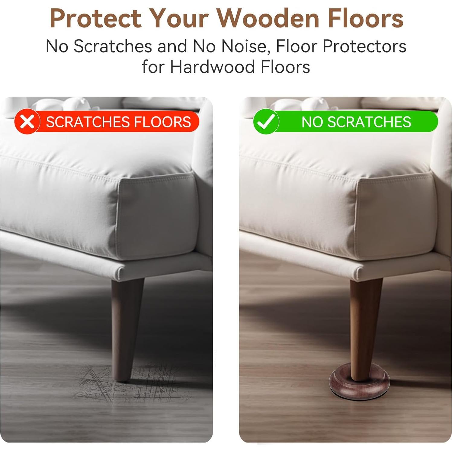 Almohadillas de Madera Sólida DIDA 4-Pack Antirayones 6.35 cm