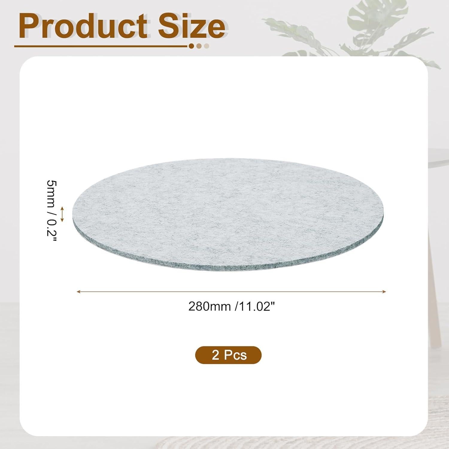 Almohadillas de Fieltro Redondas uxcell 28 cm Antirayaduras 2 Pcs