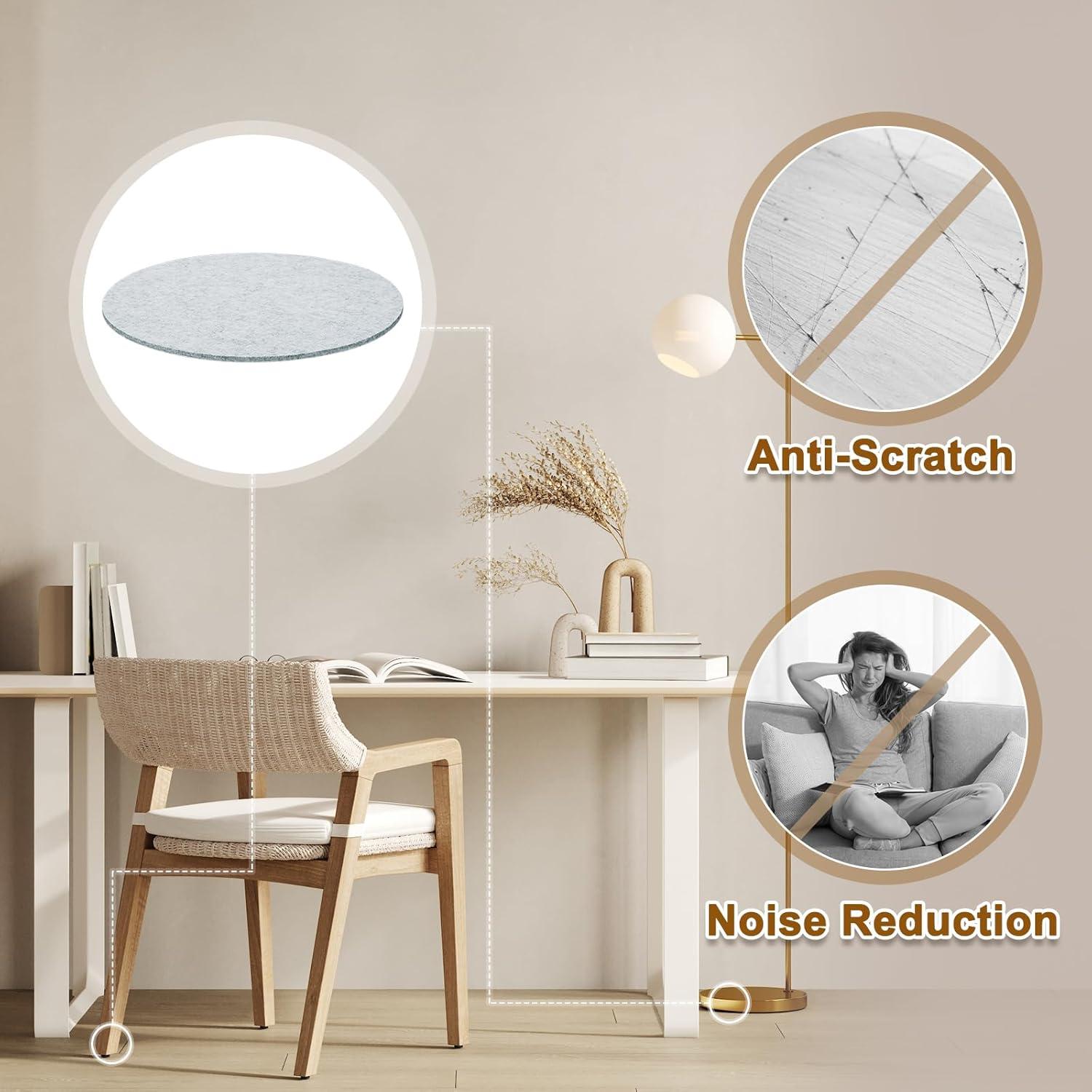 Almohadillas de Fieltro Redondas uxcell 28 cm Antirayaduras 2 Pcs