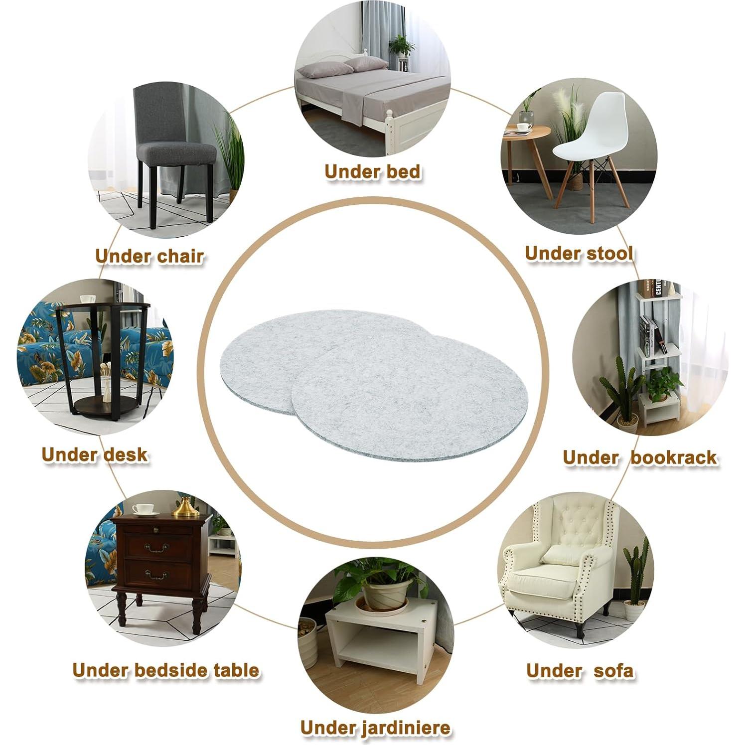 Almohadillas de Fieltro Redondas uxcell 28 cm Antirayaduras 2 Pcs