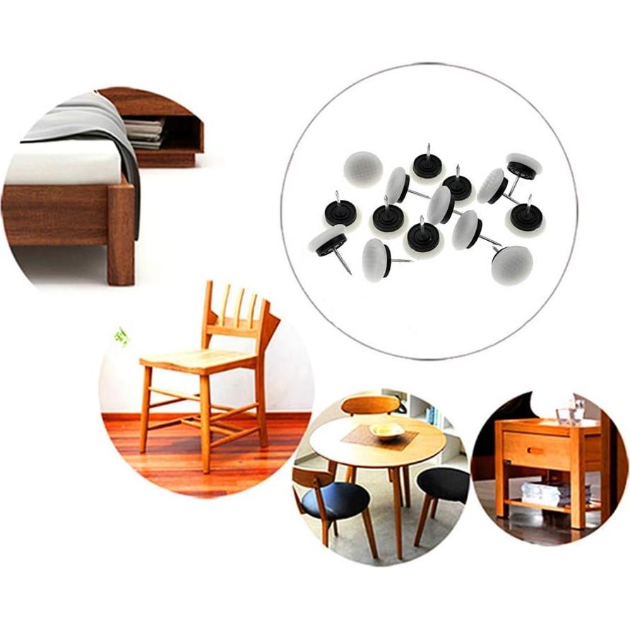 Deslizadores de Silla ALIMITOPIA 40pcs 24mm Nylon Antirayaduras