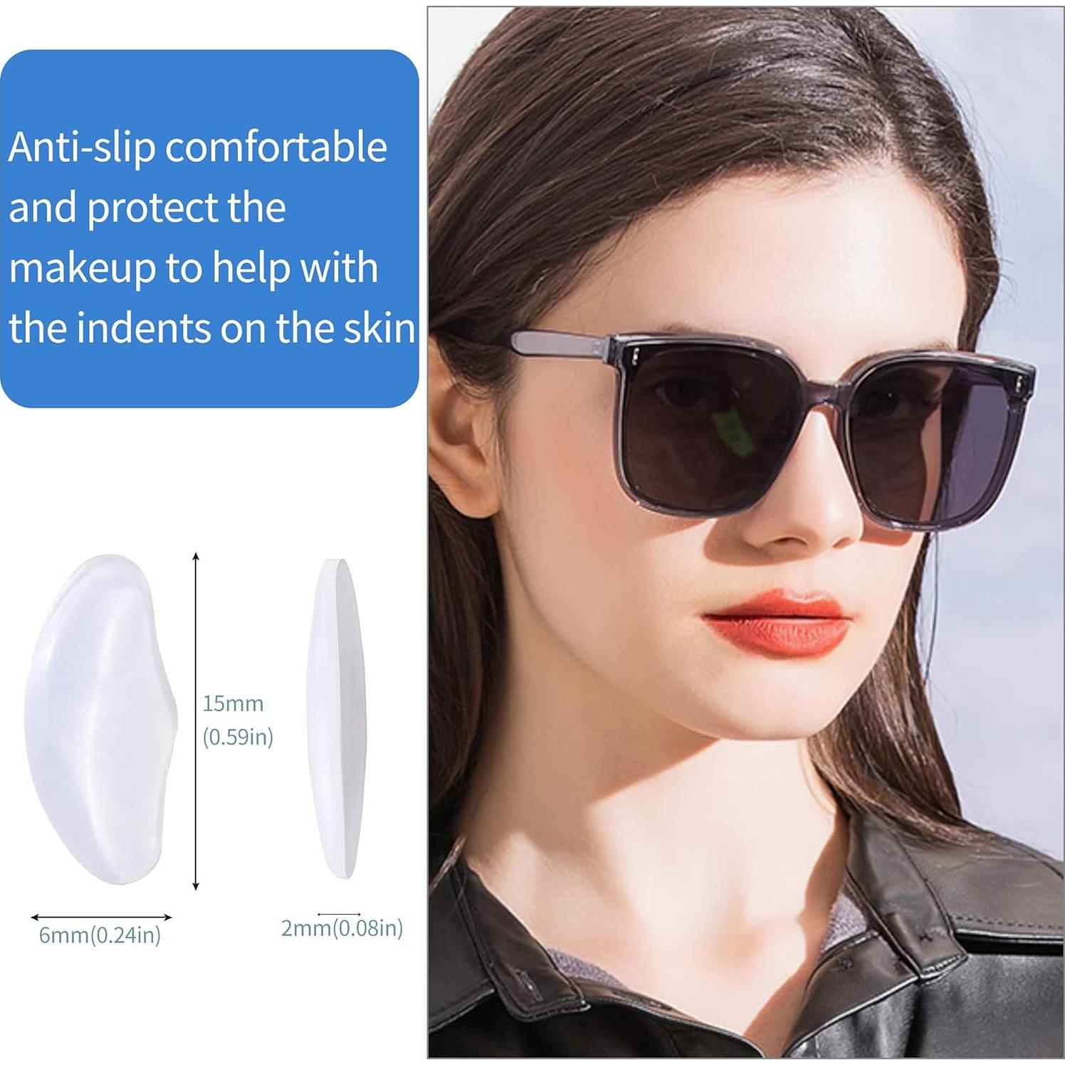 20 Pares Almohadillas Adhesivas para Gafas Silicona Transparente