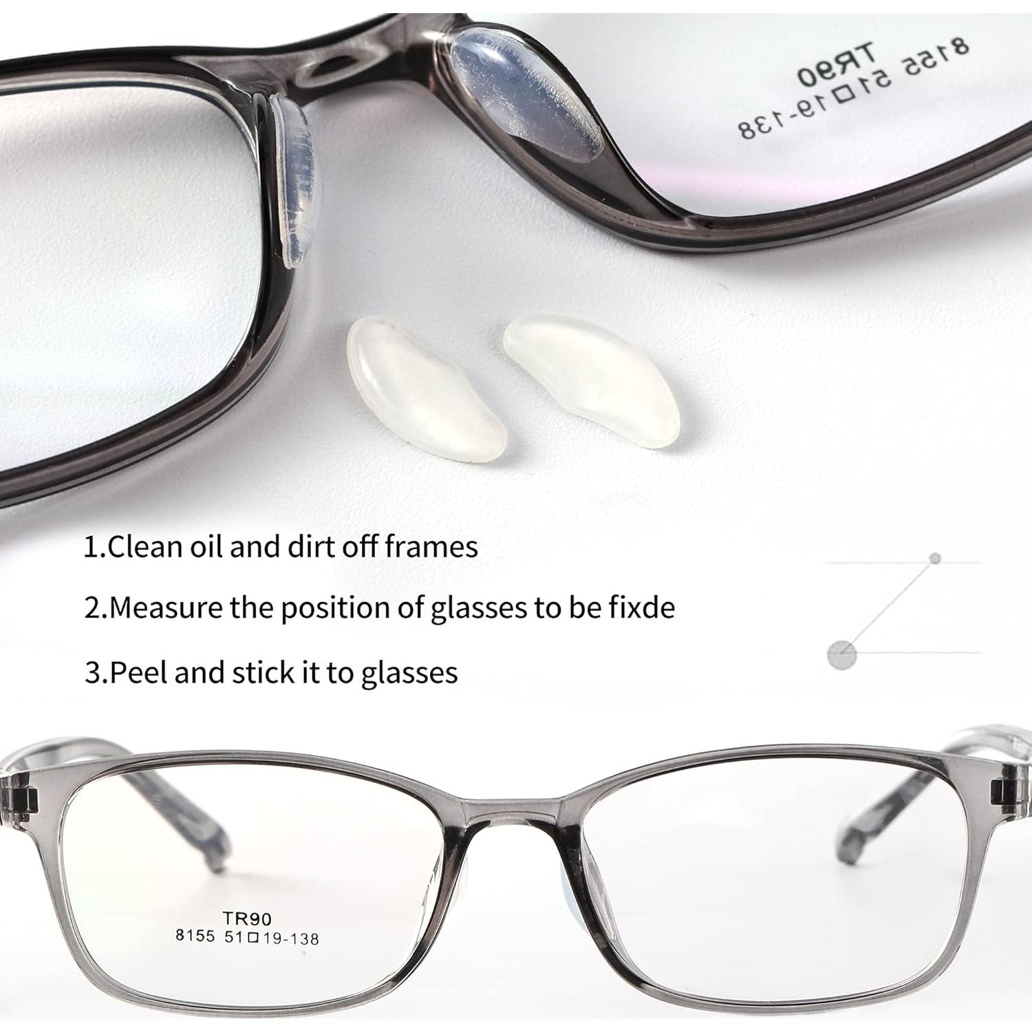 20 Pares Almohadillas Adhesivas para Gafas Silicona Transparente