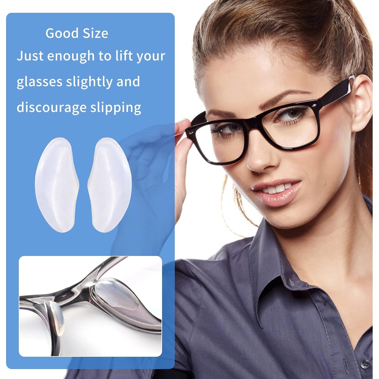20 Pares Almohadillas Adhesivas para Gafas Silicona Transparente