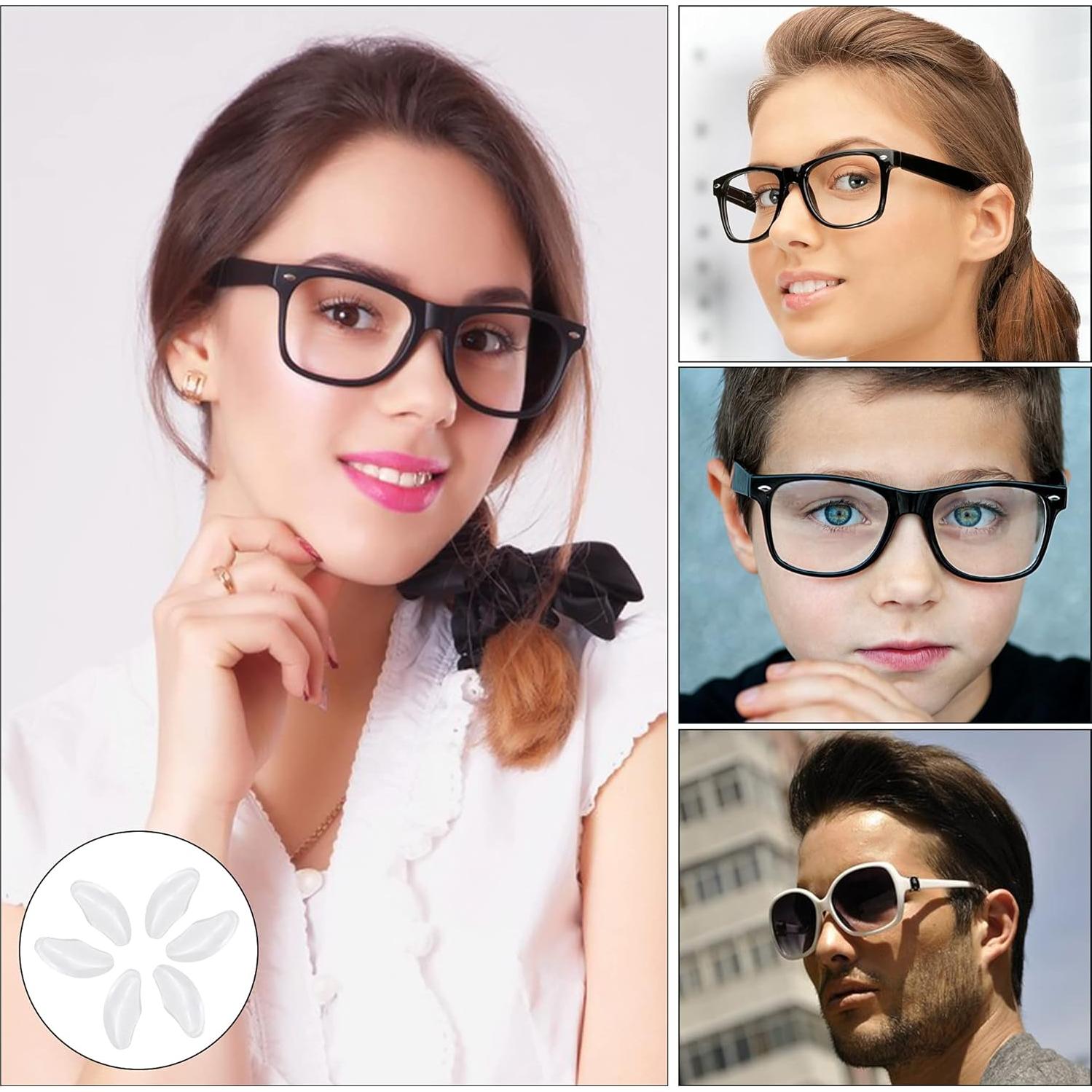 20 Pares Almohadillas Adhesivas para Gafas Silicona Transparente
