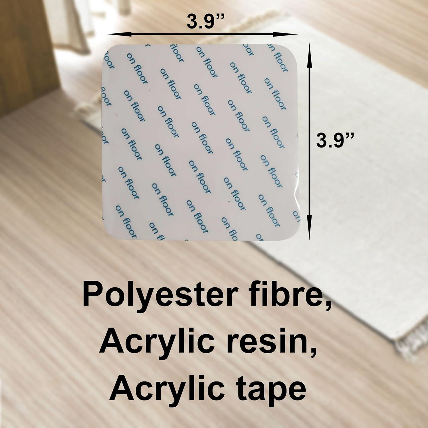 BaHoki Esenciales Almohadillas Antideslizantes para Alfombras - Fuerte Agarre en Todo Tipo de Pisos - Paquete de 4