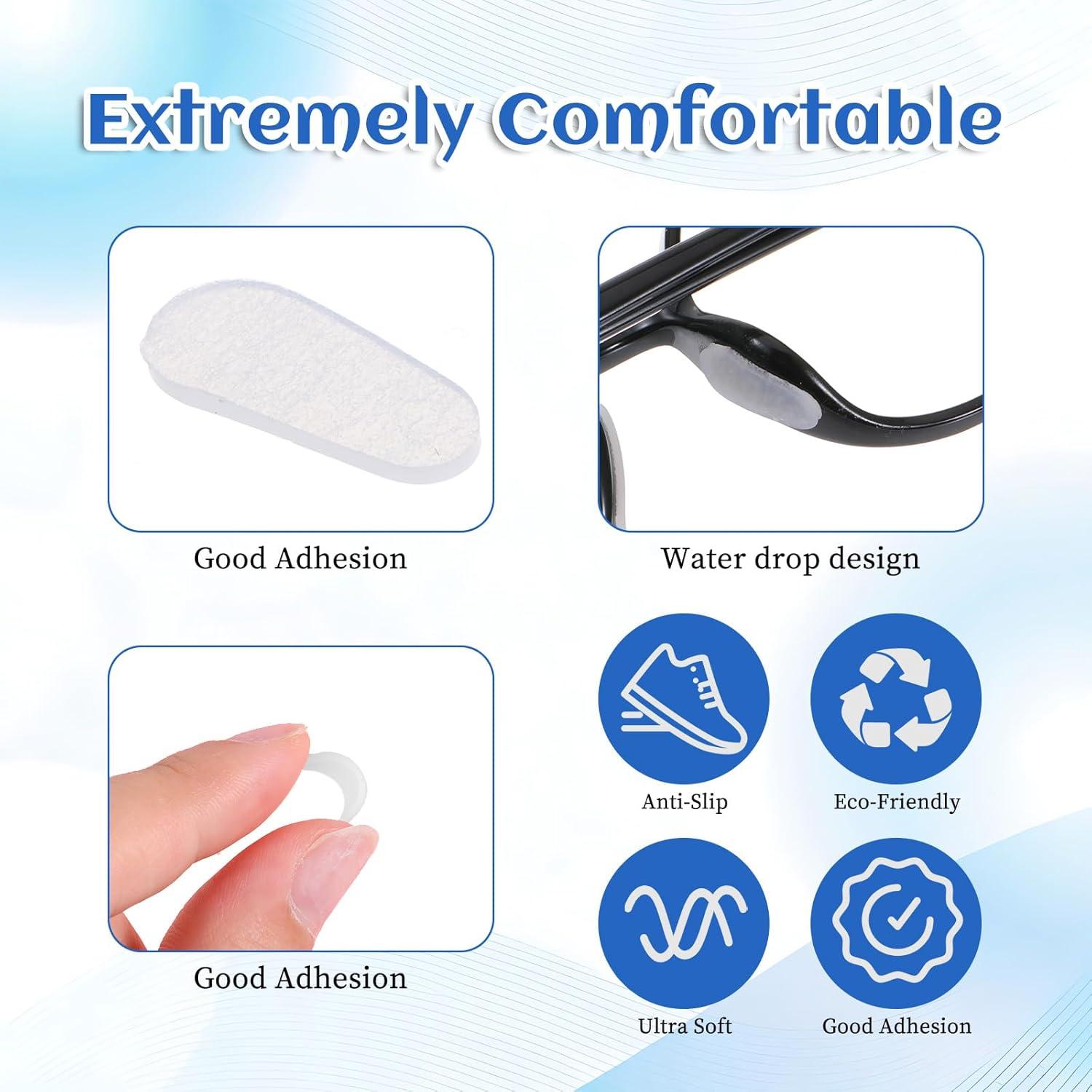 30 Pares Almohadillas Silicona Blanca Antideslizantes para Gafas