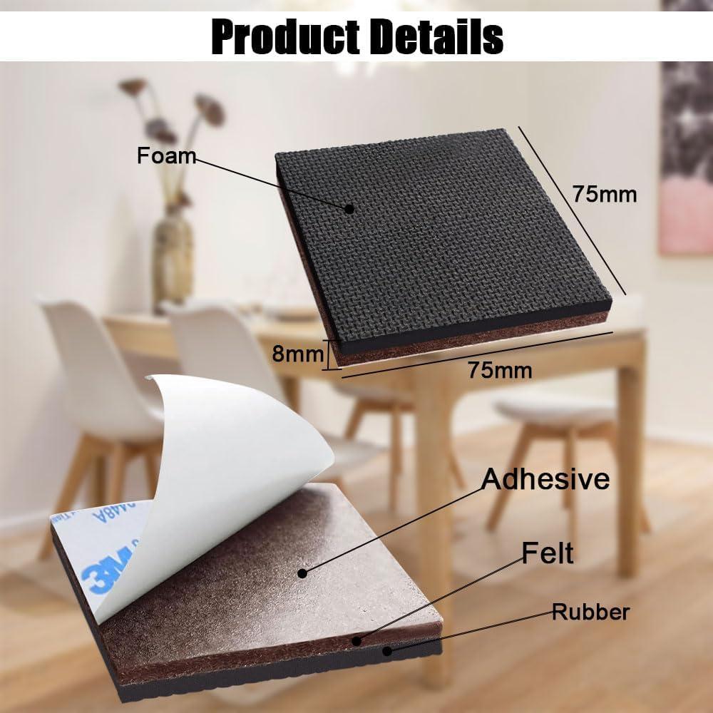 Almohadillas Antideslizantes BufferABC 75mm 8pcs para Muebles