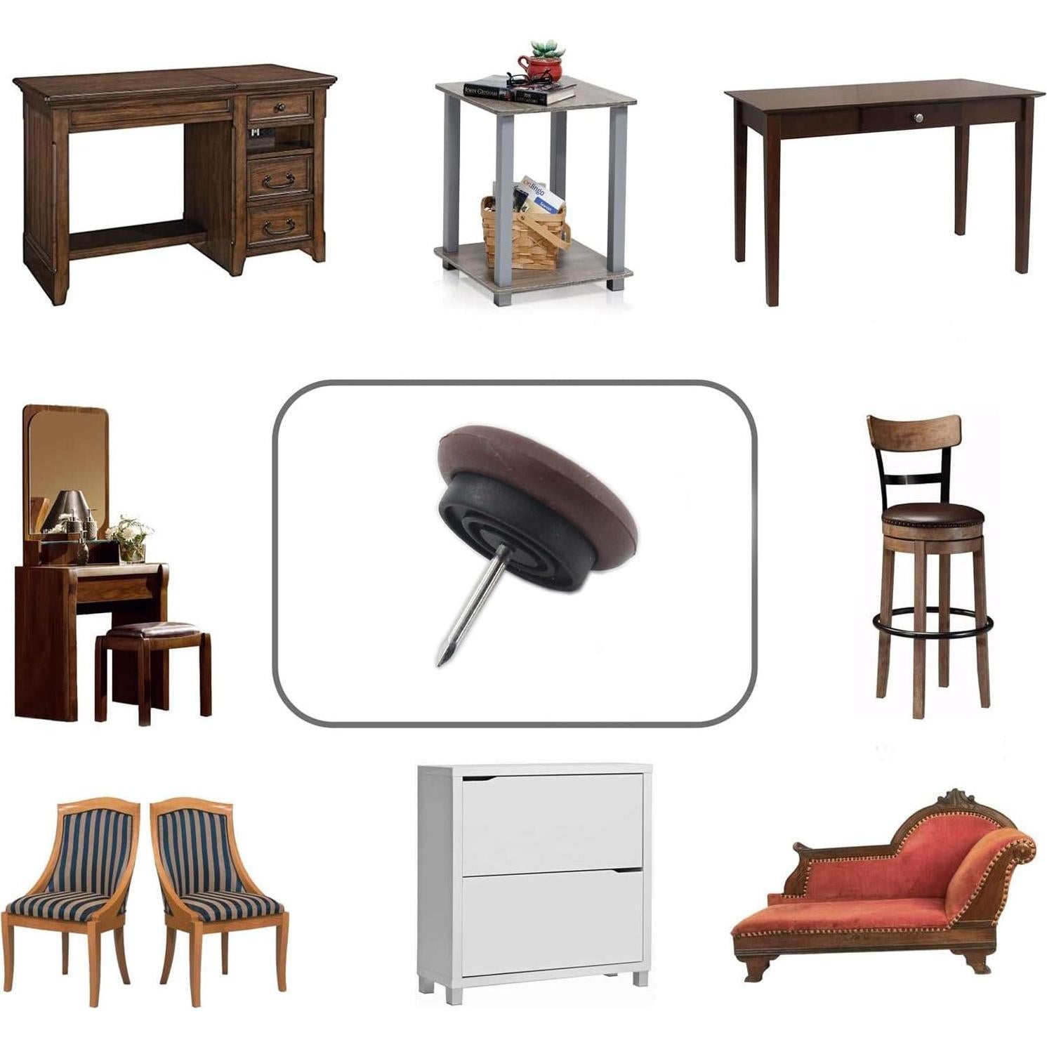 50 Almohadillas de Muebles Ulifestar Nylon Antideslizantes 27mm