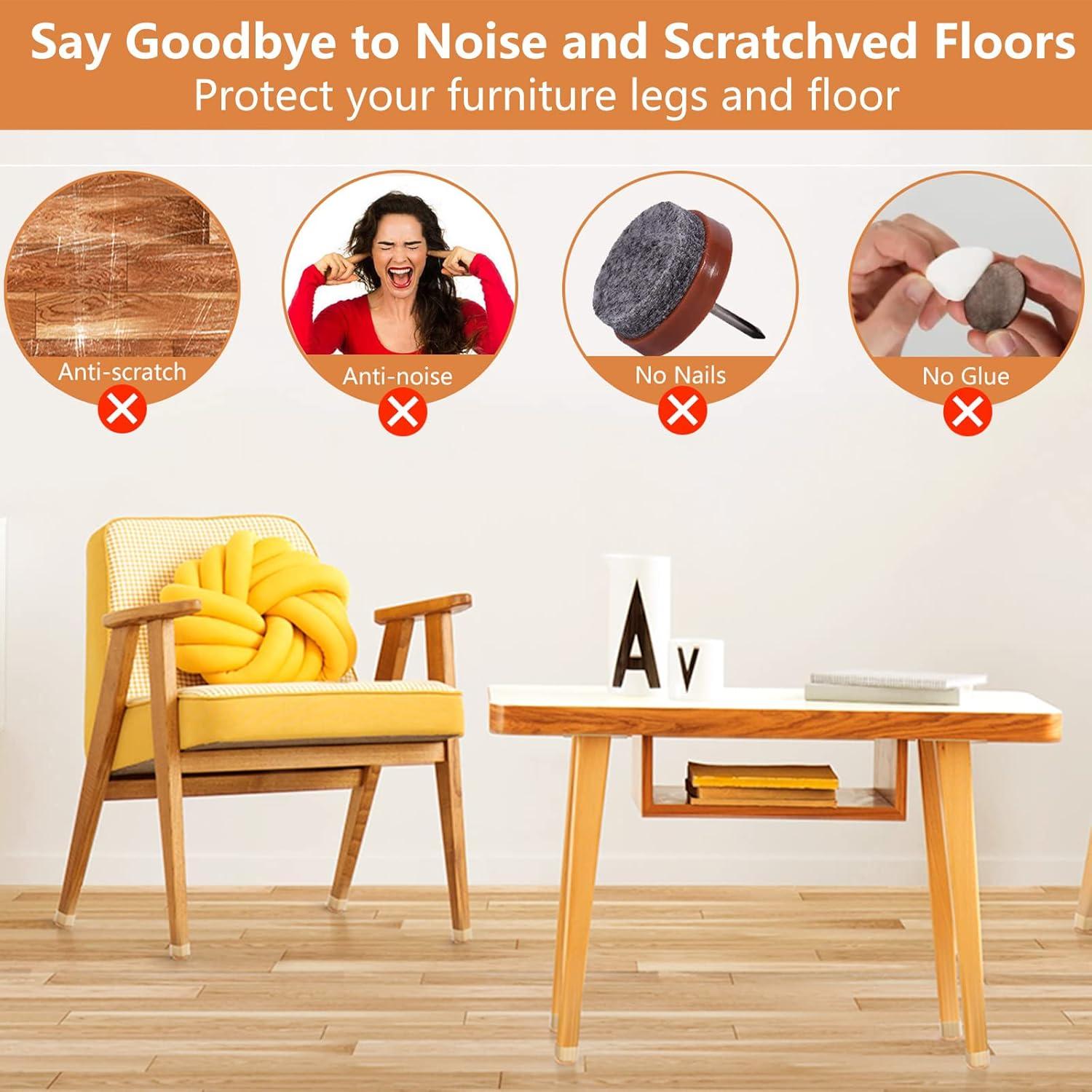 20 Protectores de Suelo para Patas de Sillas SUNZOS Antideslizantes
