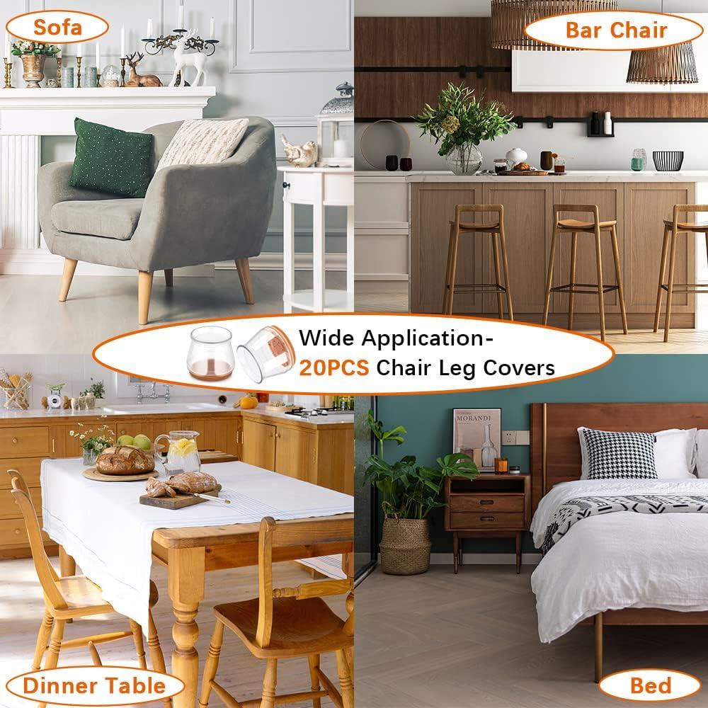 20 Protectores de Suelo para Patas de Sillas SUNZOS Antideslizantes