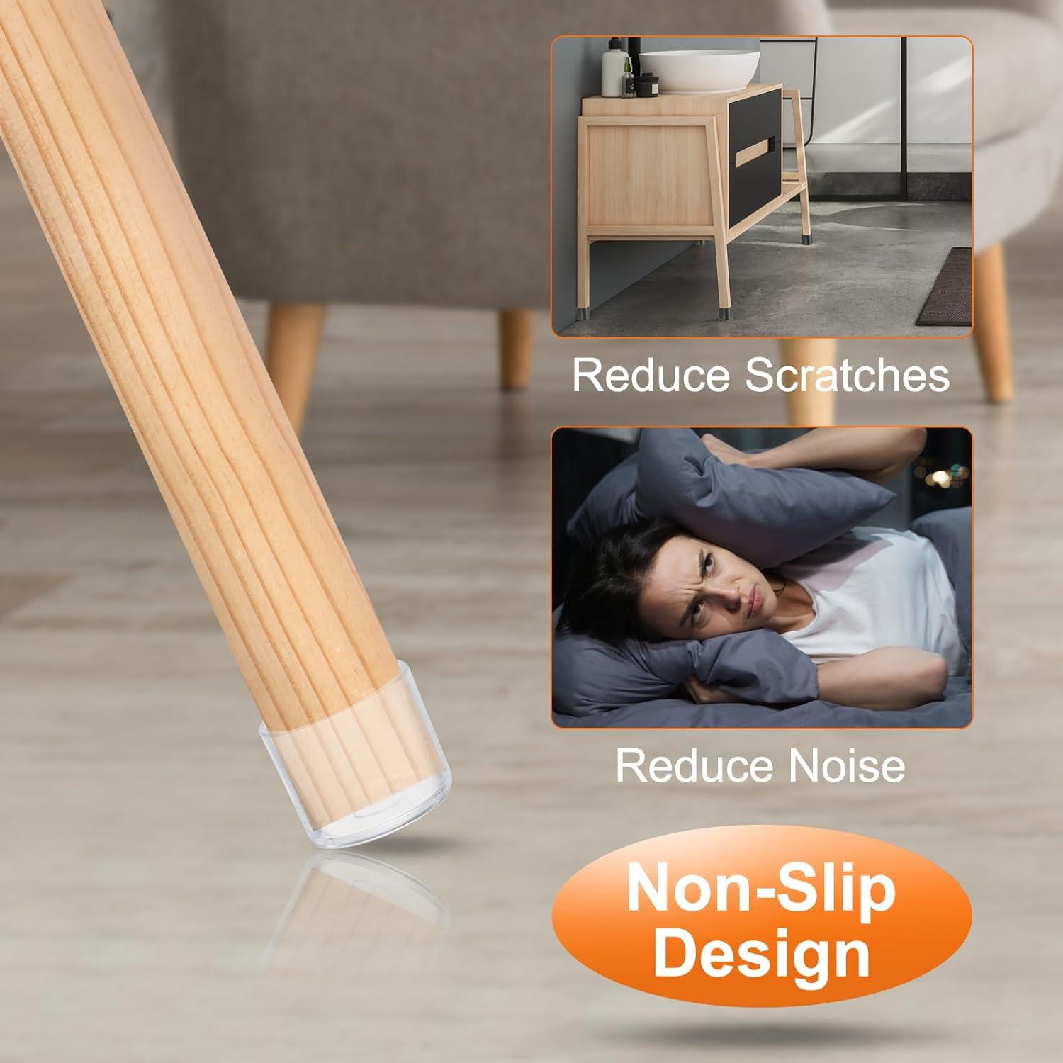 32 Protectores de Suelo Redondos Silicona uxcell 16 mm Transparentes