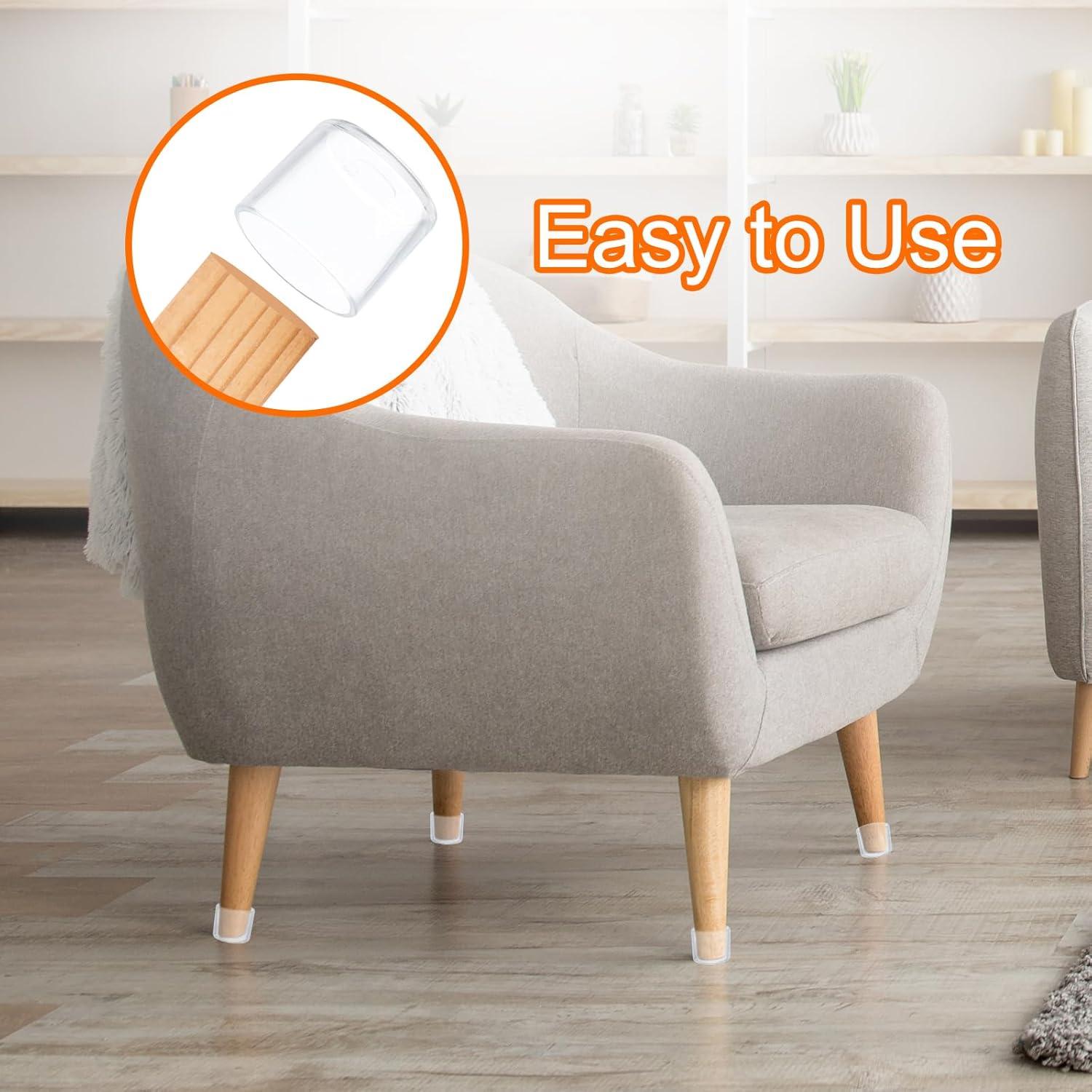 32 Protectores de Suelo Redondos Silicona uxcell 16 mm Transparentes