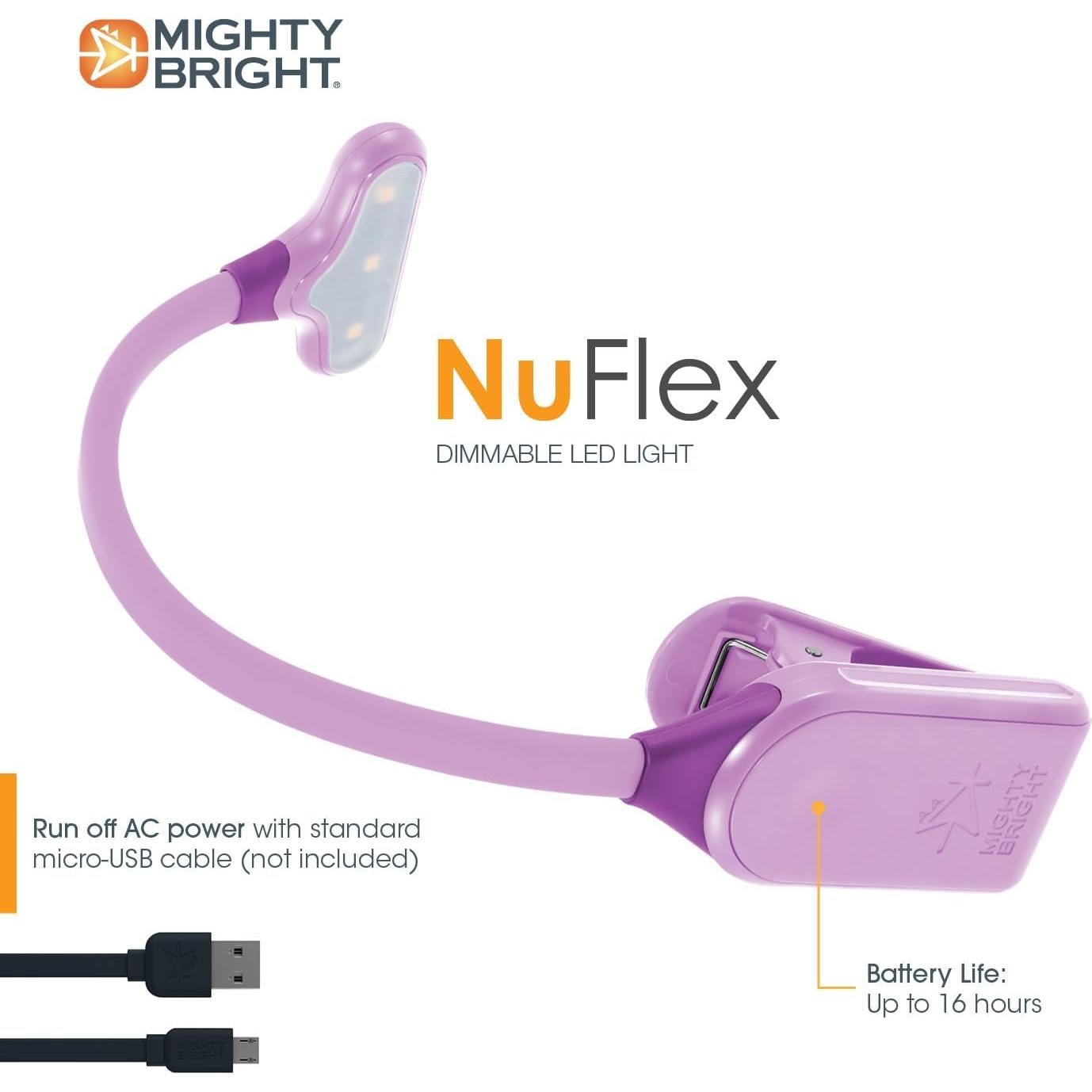 Luz de Lectura Clip-On Mighty Bright NuFlex Lavanda LED