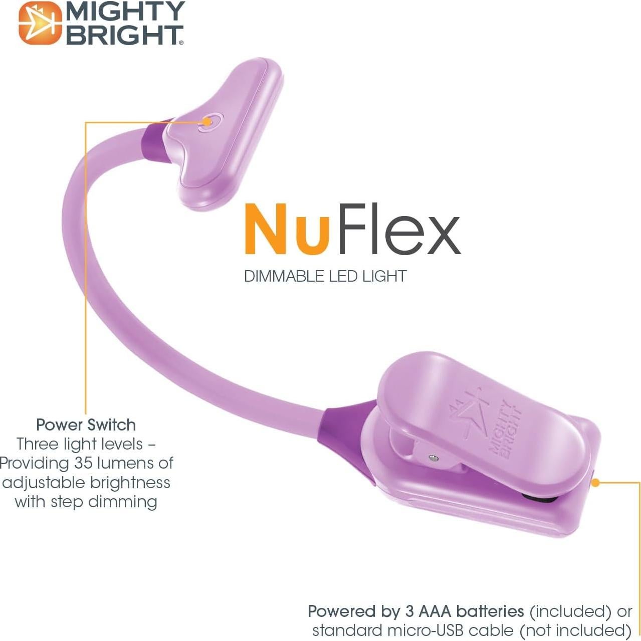 Luz de Lectura Clip-On Mighty Bright NuFlex Lavanda LED