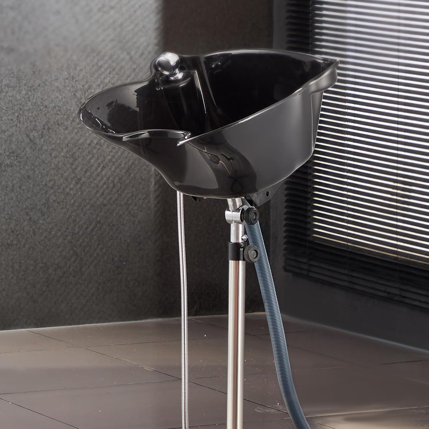 Lavabo de Champú Portátil VEVOR Ajustable con Ducha Negra