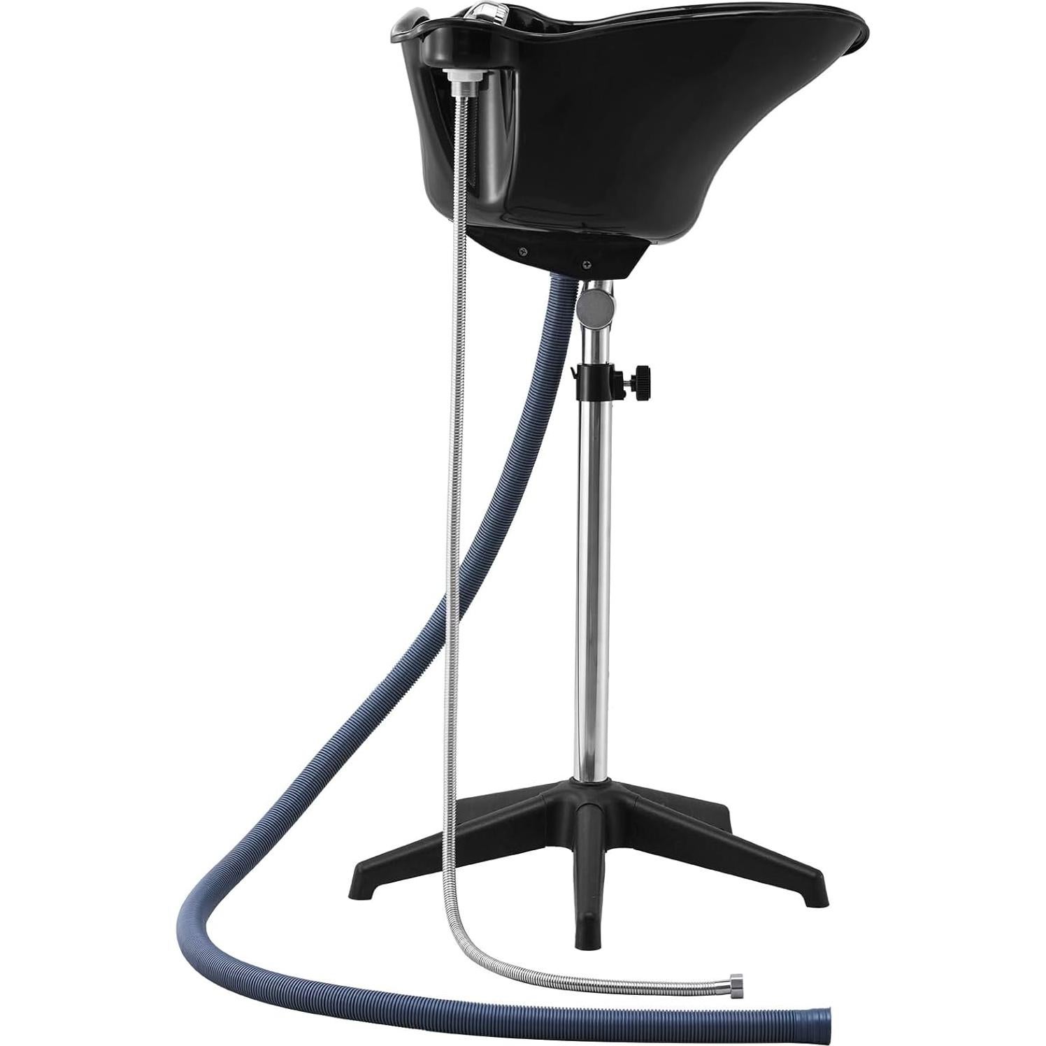 Lavabo de Champú Portátil VEVOR Ajustable con Ducha Negra