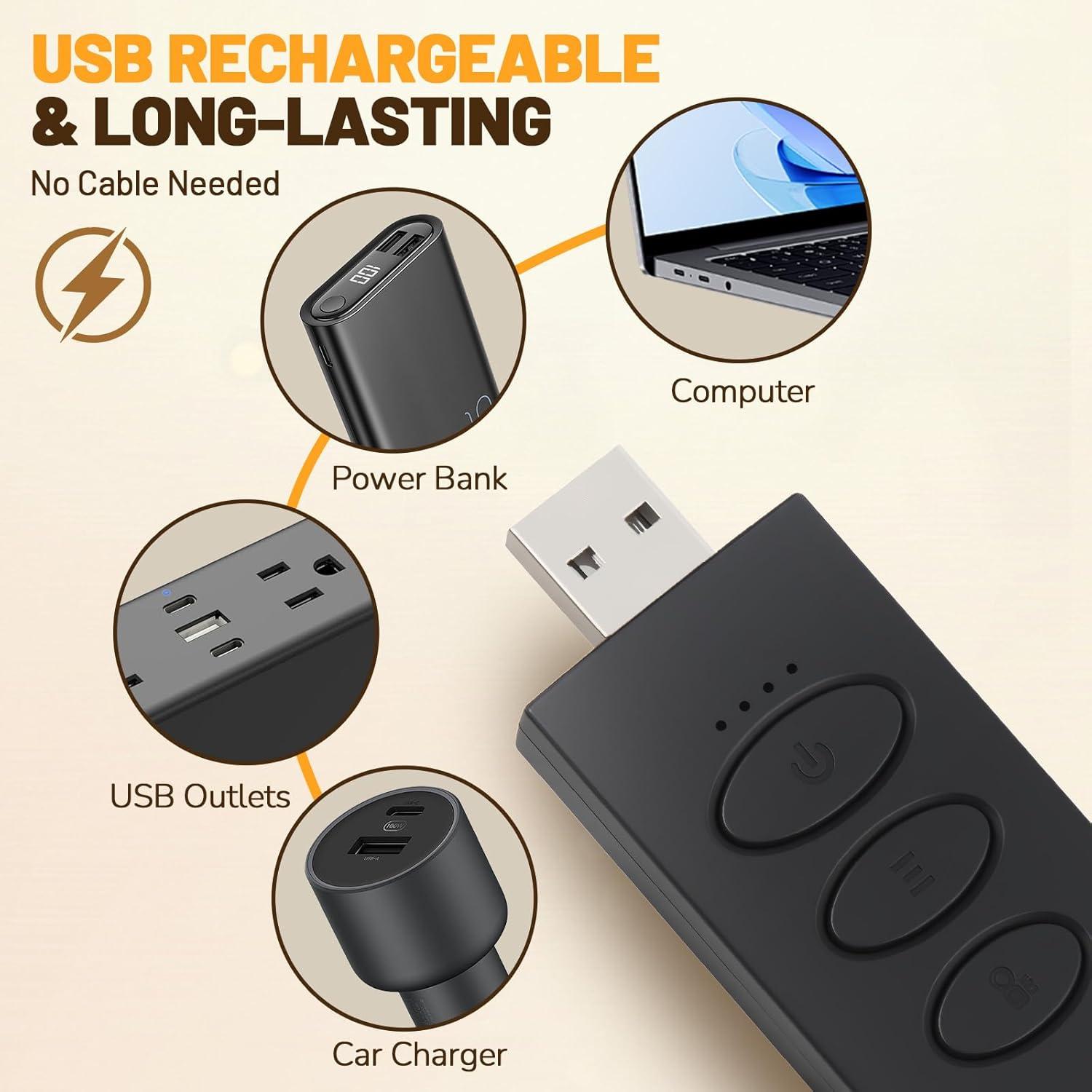 Luz de Lectura Recargable YONSEN con 5 Brillos y 3 Colores