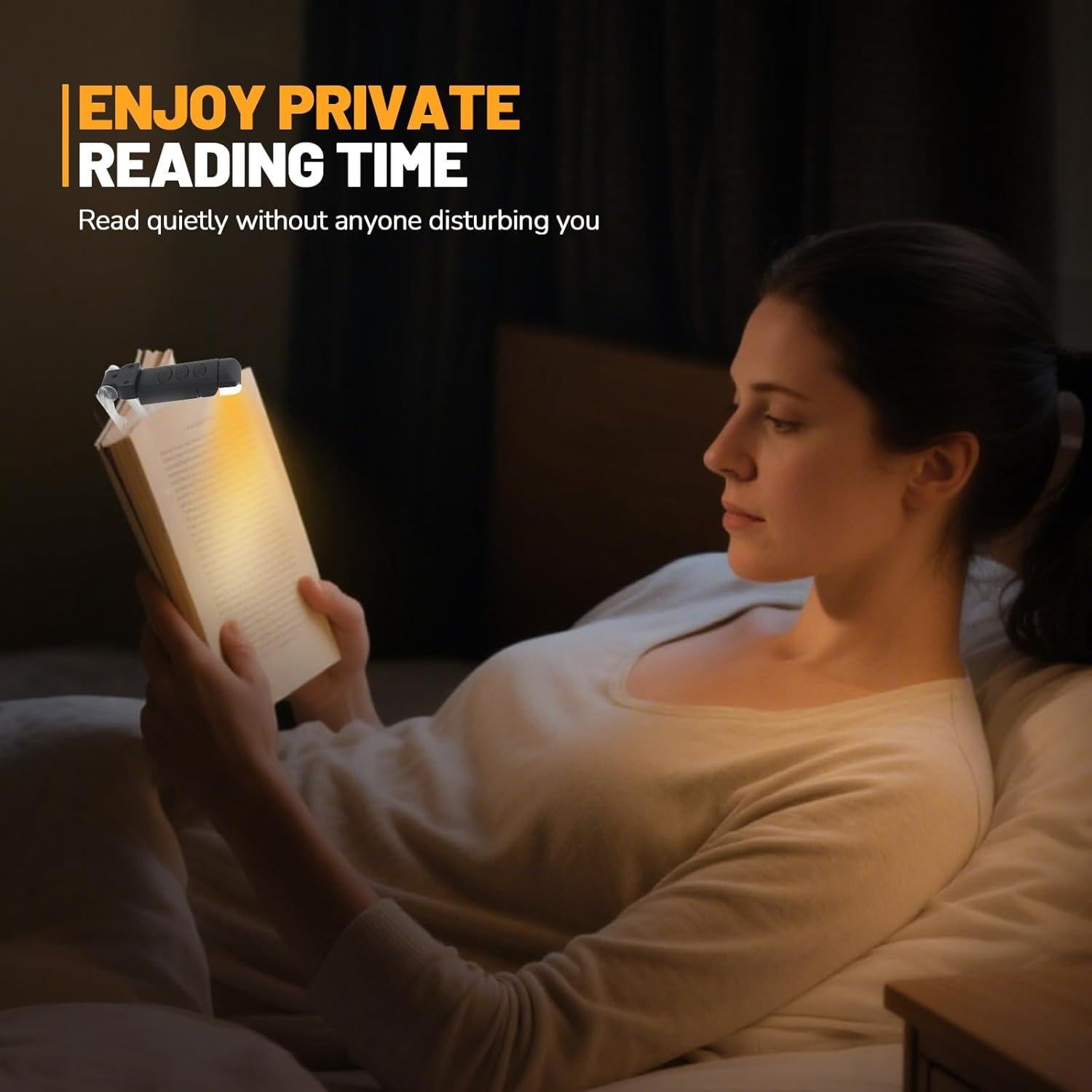 Luz de Lectura Recargable YONSEN con 5 Brillos y 3 Colores