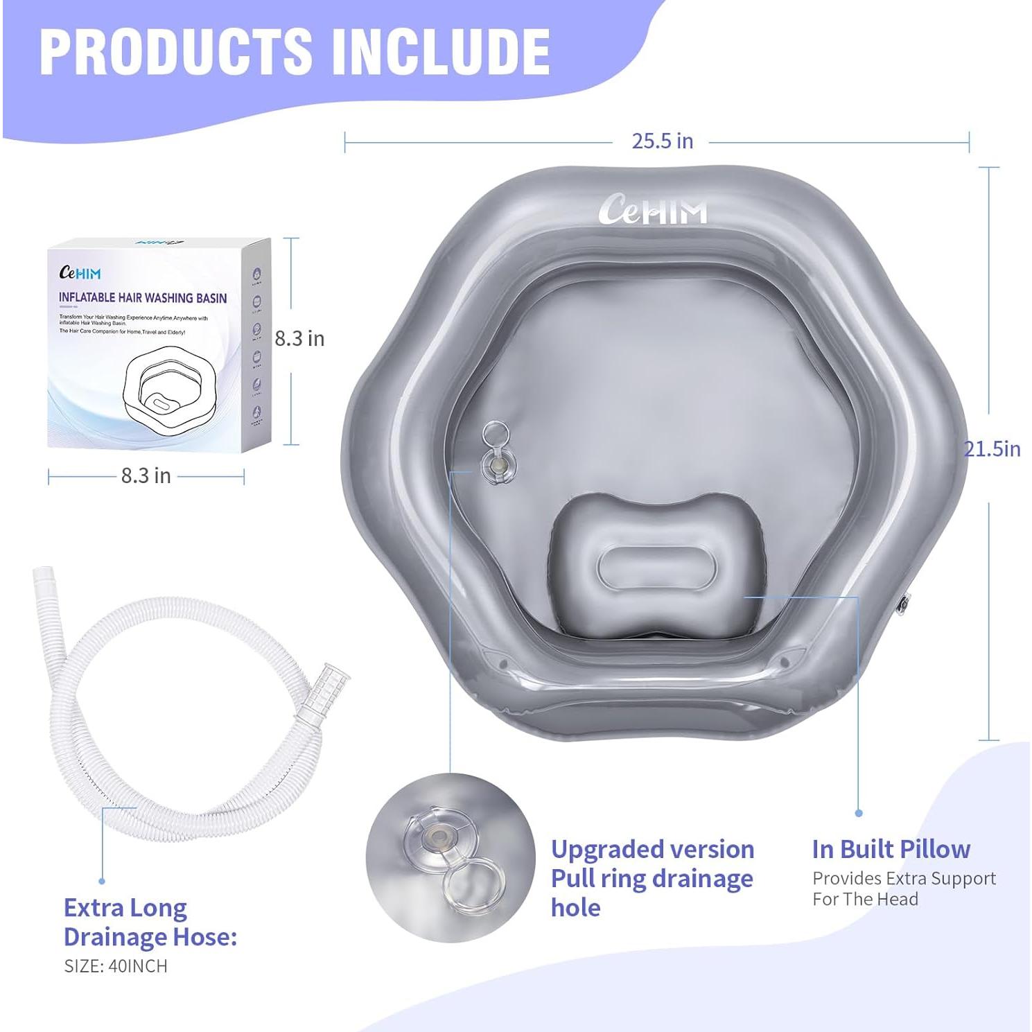 Bañera Inflable Cehim para Champú - Plata, 54.61 cm Diámetro