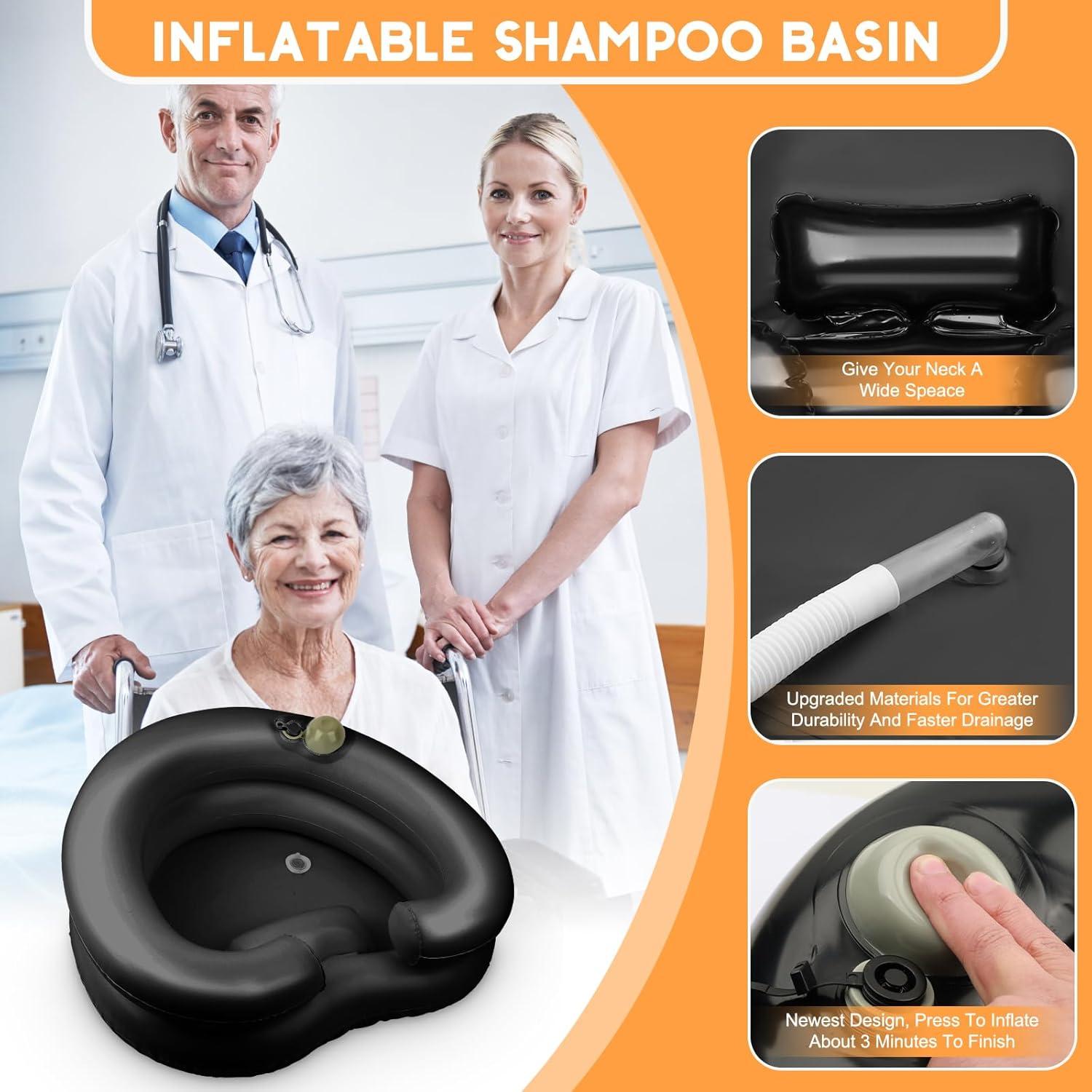 Lavabo de Lavado de Cabello Inflable Samlomi - Negro Corazón