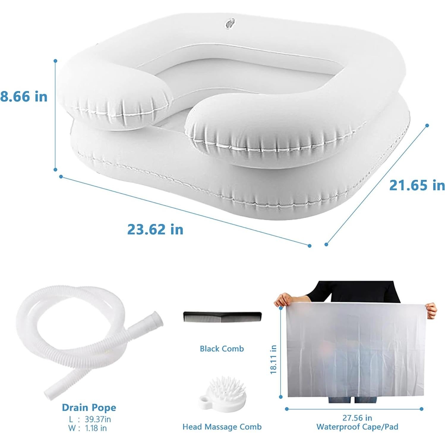 Basin de Champú Inflable BOLESHU Blanco 60x55 cm para Ancianos